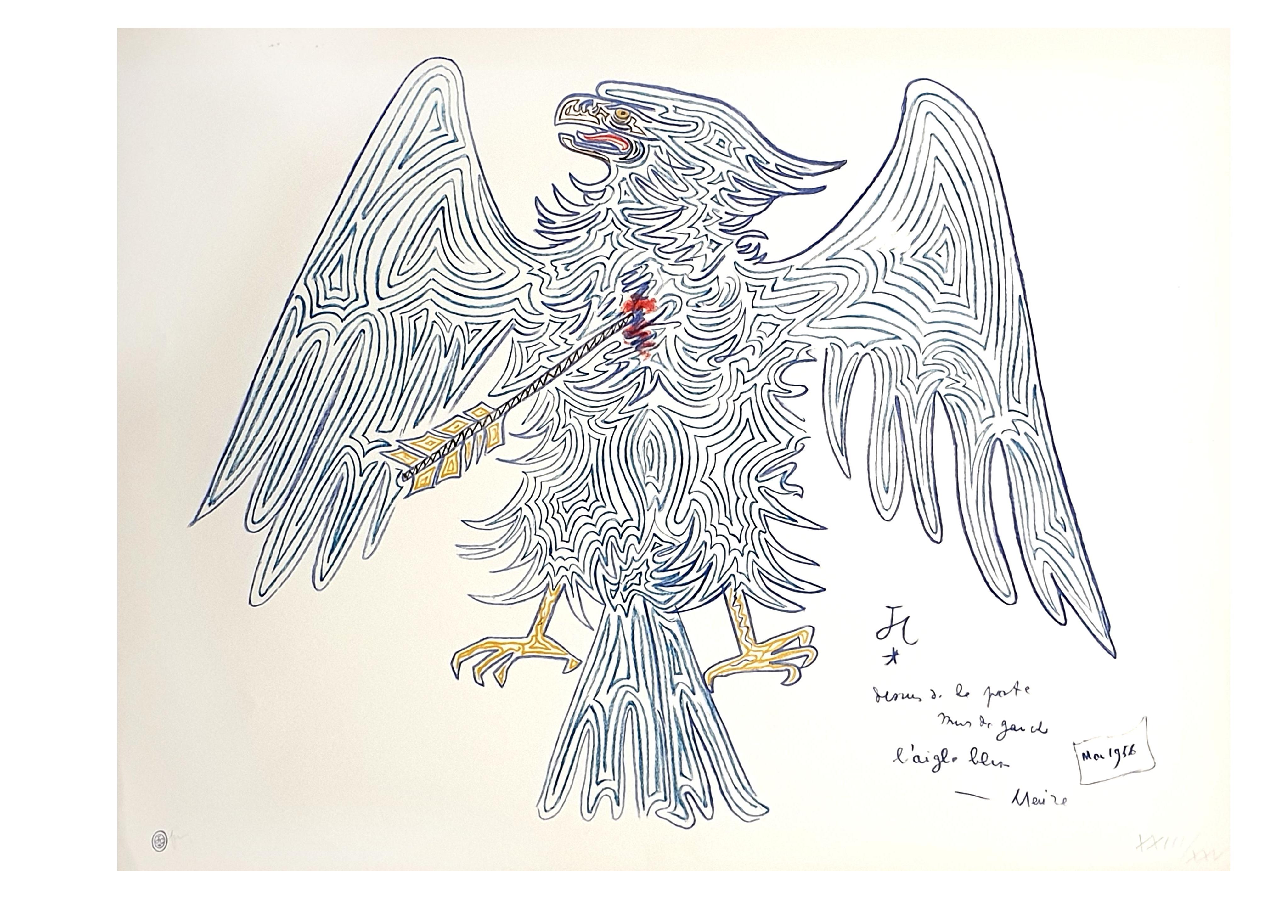 Jean Cocteau - Aigle bleu - Lithographie originale en vente 9