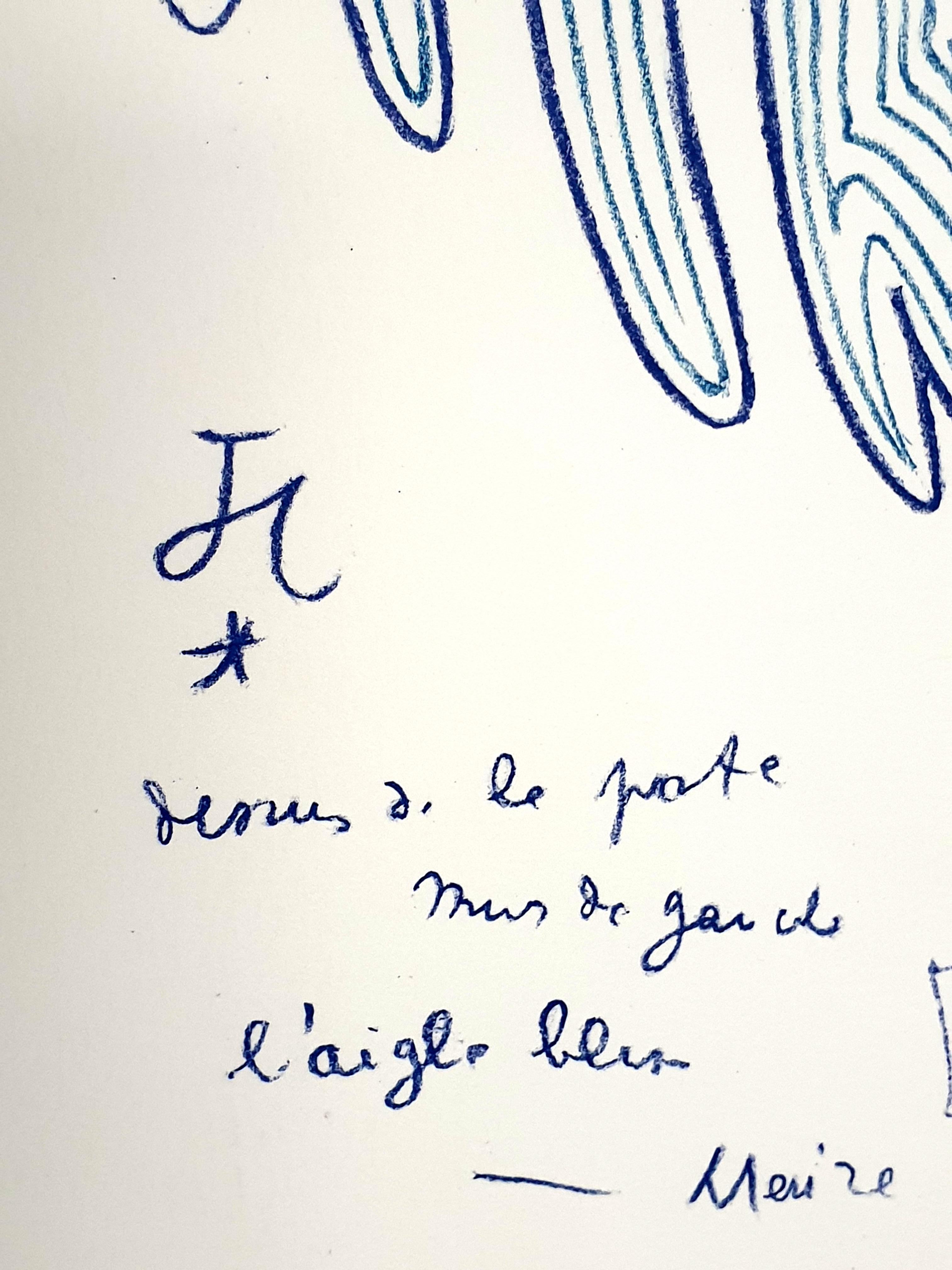 Jean Cocteau - Blue Eagle - Original Lithograph For Sale 6