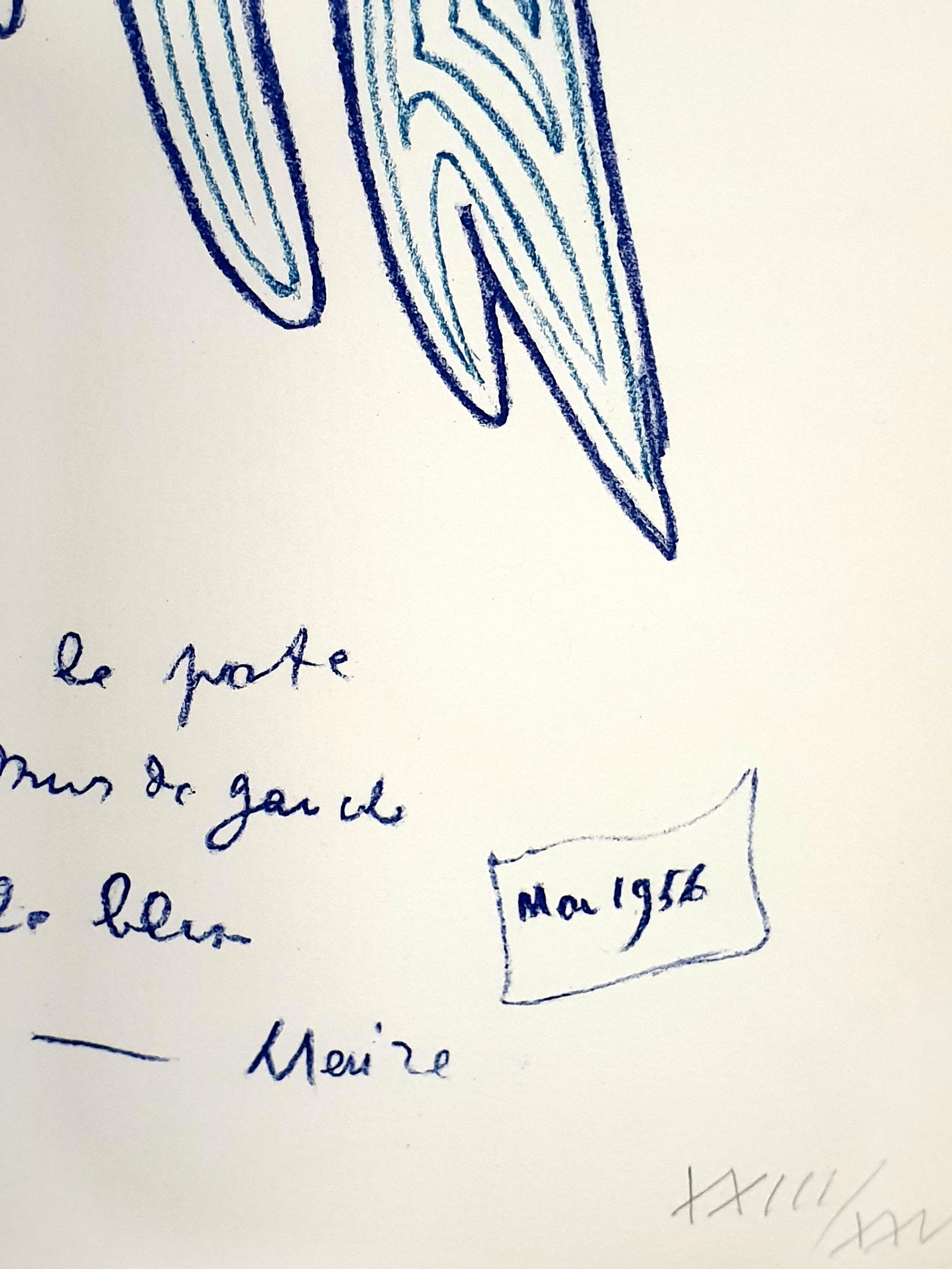 Jean Cocteau - Blauer Adler - Original Lithographie im Angebot 8
