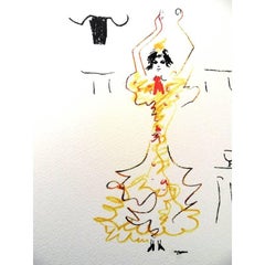 Jean Cocteau (después) -  Carmen - Litografía