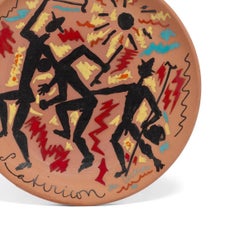 Jean Cocteau Ceramic Plate 'Le Mêlée des trois garçons' from Le Satiricon