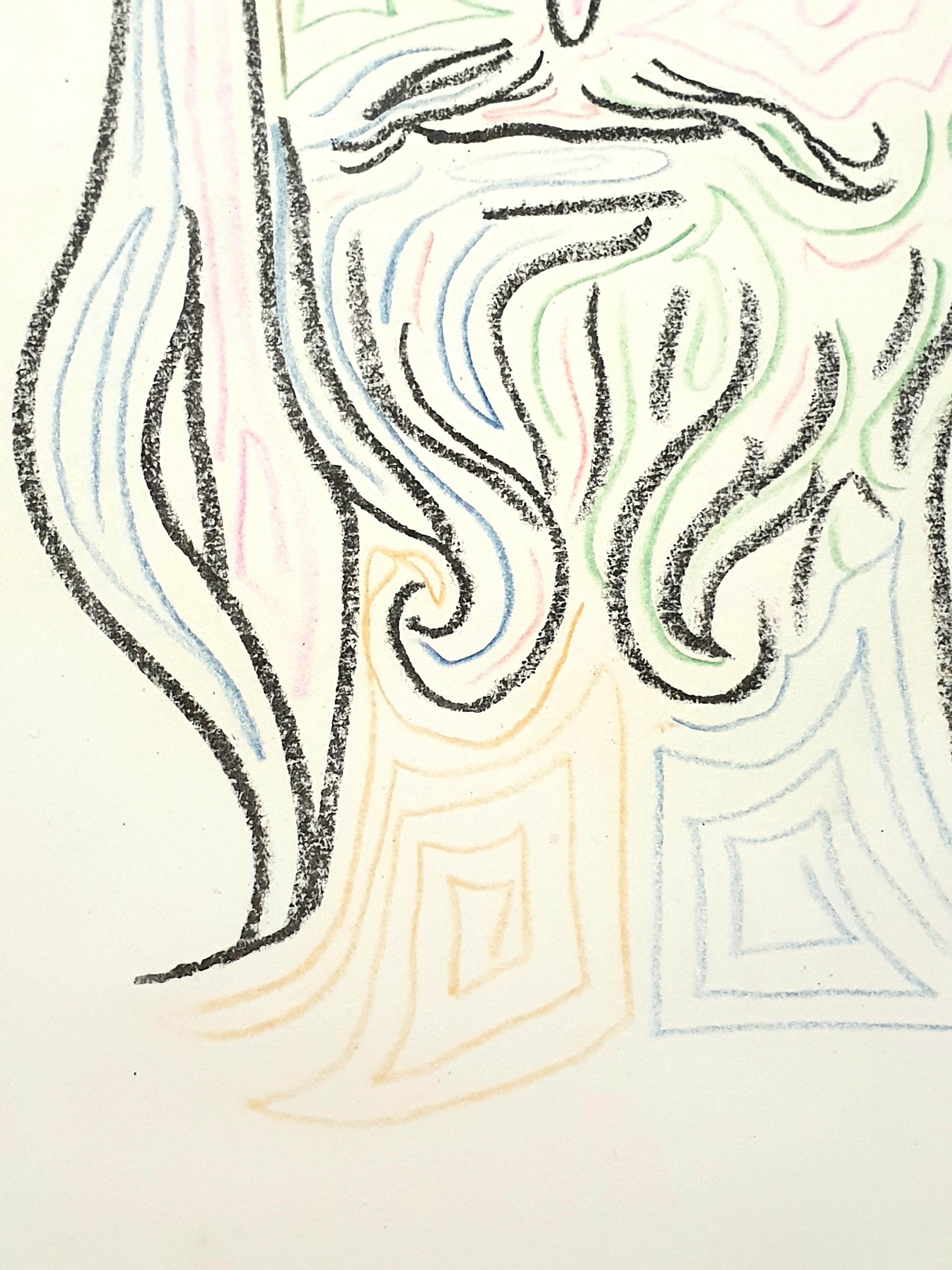 Jean Cocteau - Cristo - Litografia originale firmata e colorata a mano in vendita 9