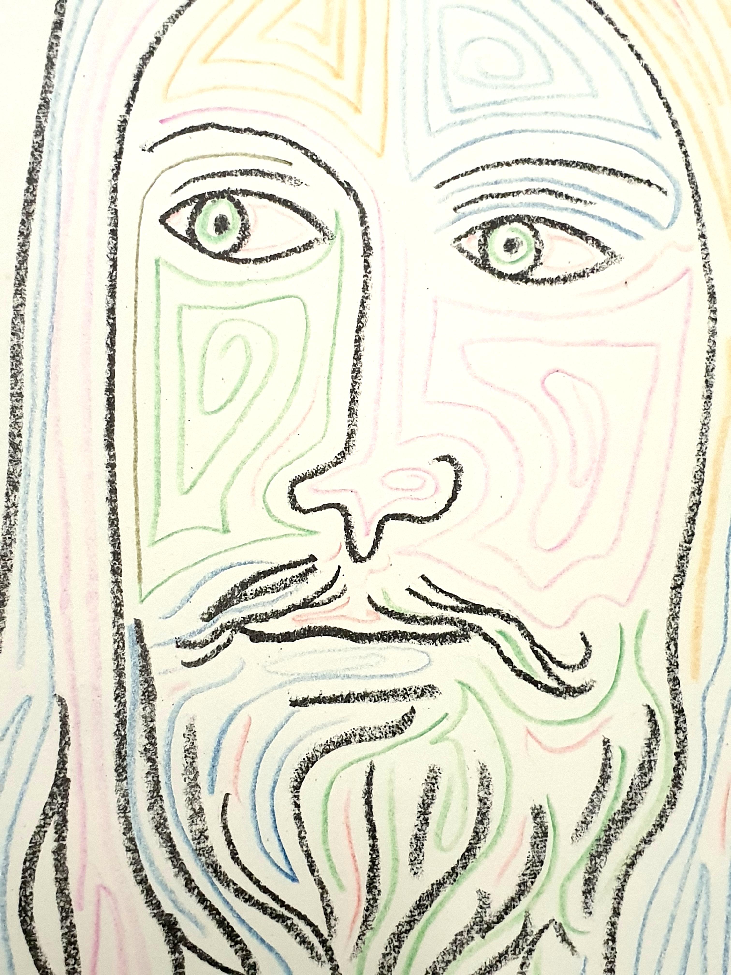 Jean Cocteau - Le Christ - Lithographie originale signée et coloriée à la main
Signé dans la plaque
Signé et daté au crayon de couleur.
Coloré à la main au crayon.
Dimensions : 50.5 x 33 cm
1957
Provenance : Succession Dermit, héritier de