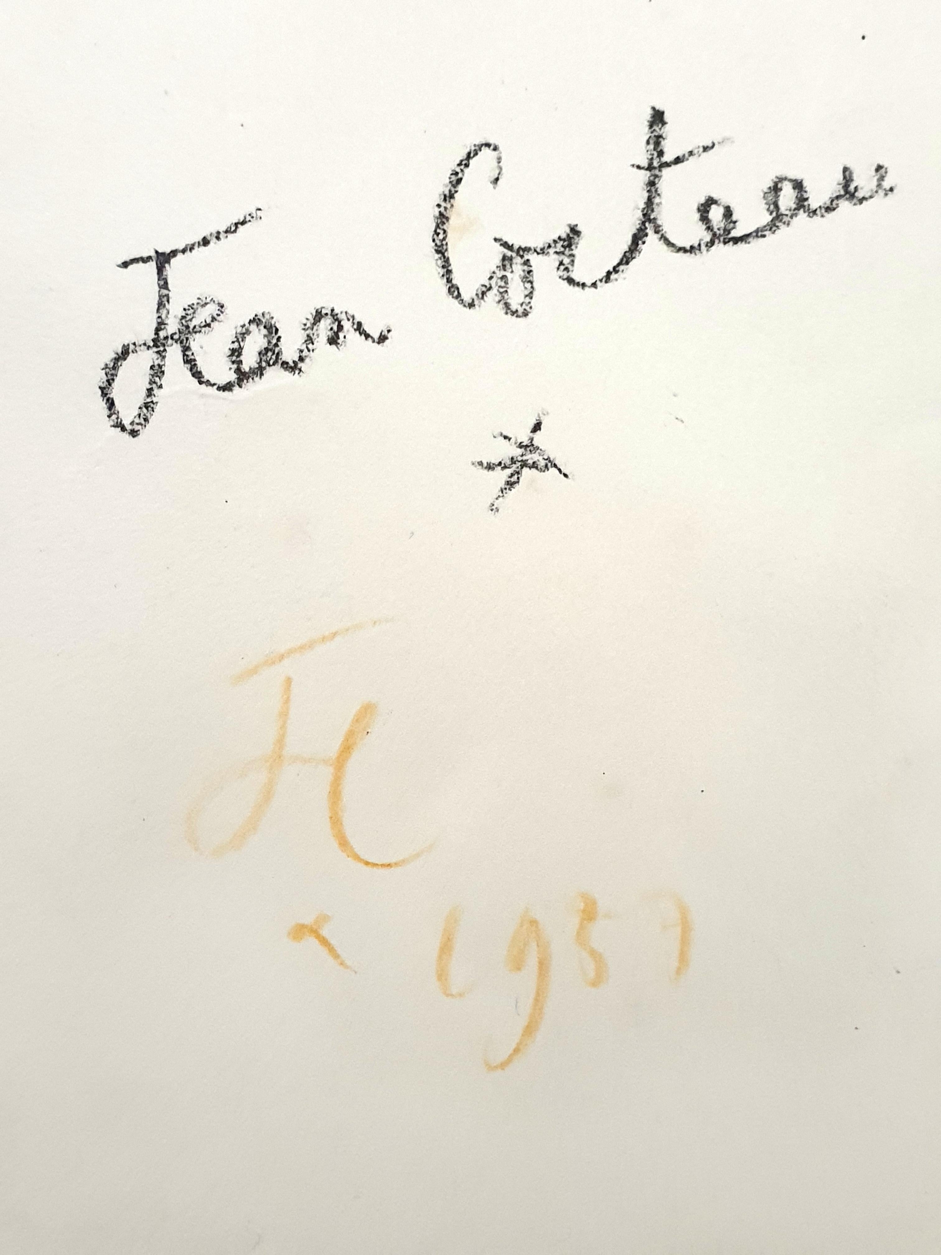 Jean Cocteau - Christ - Original Handsigned and Handcolored Lithograph For Sale 7