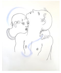 Jean Cocteau - Couple - Original Handcolored Lithograph