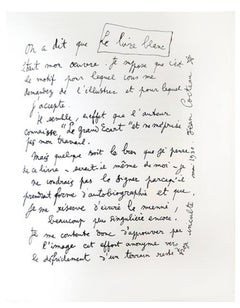 Jean Cocteau - Explanations - Original Lithograph