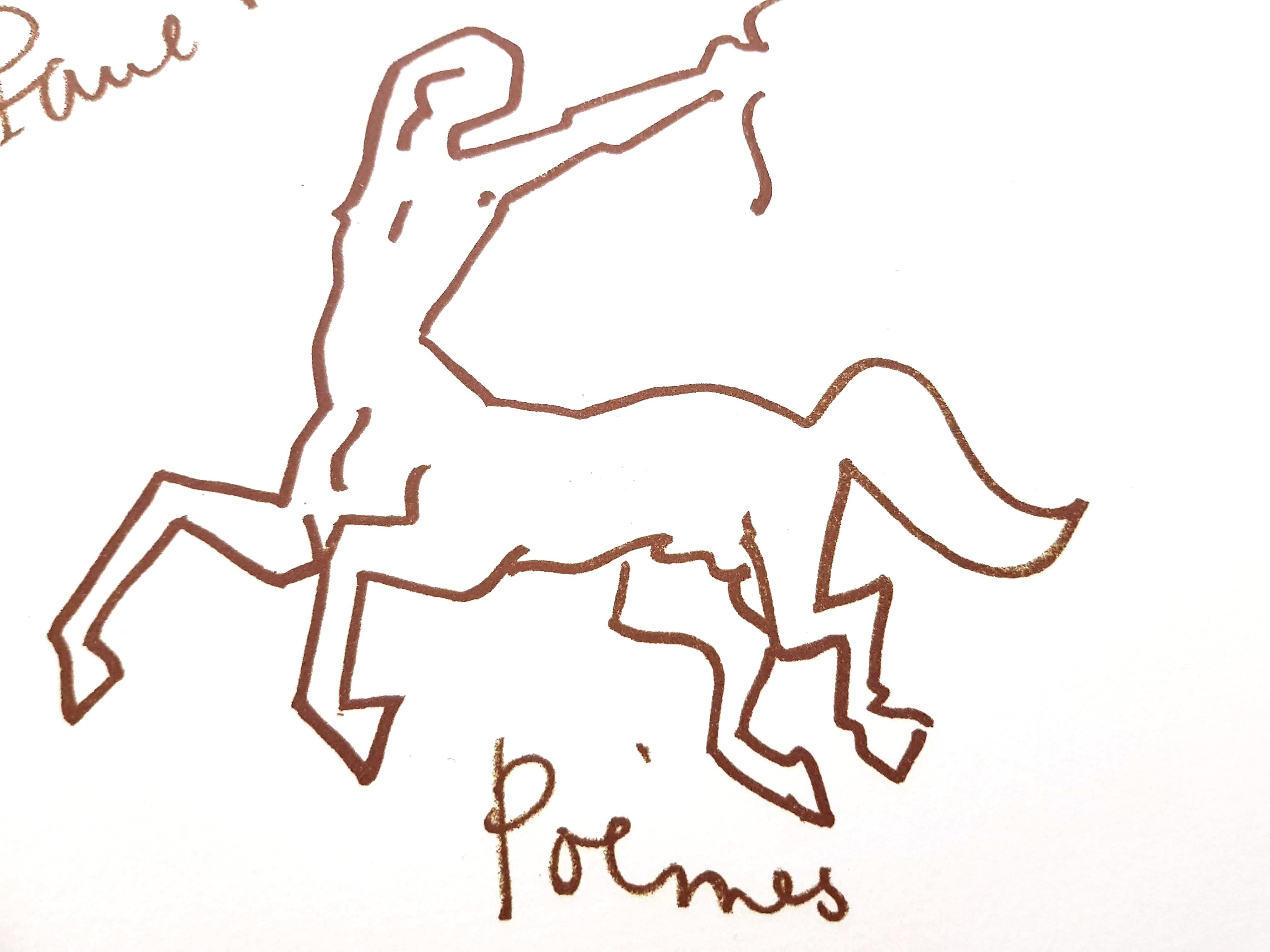 Jean Cocteau - Para Paul Valery - Litografía original en venta 3