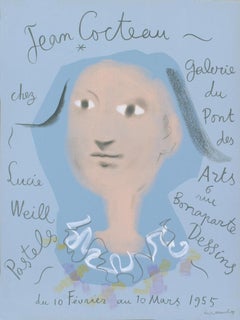 Jean Cocteau 'Galerie du Pont des Arts' 1955 Mid Century Vintage
