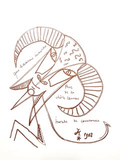 Jean Cocteau - Immortal Goat - Original Lithograph