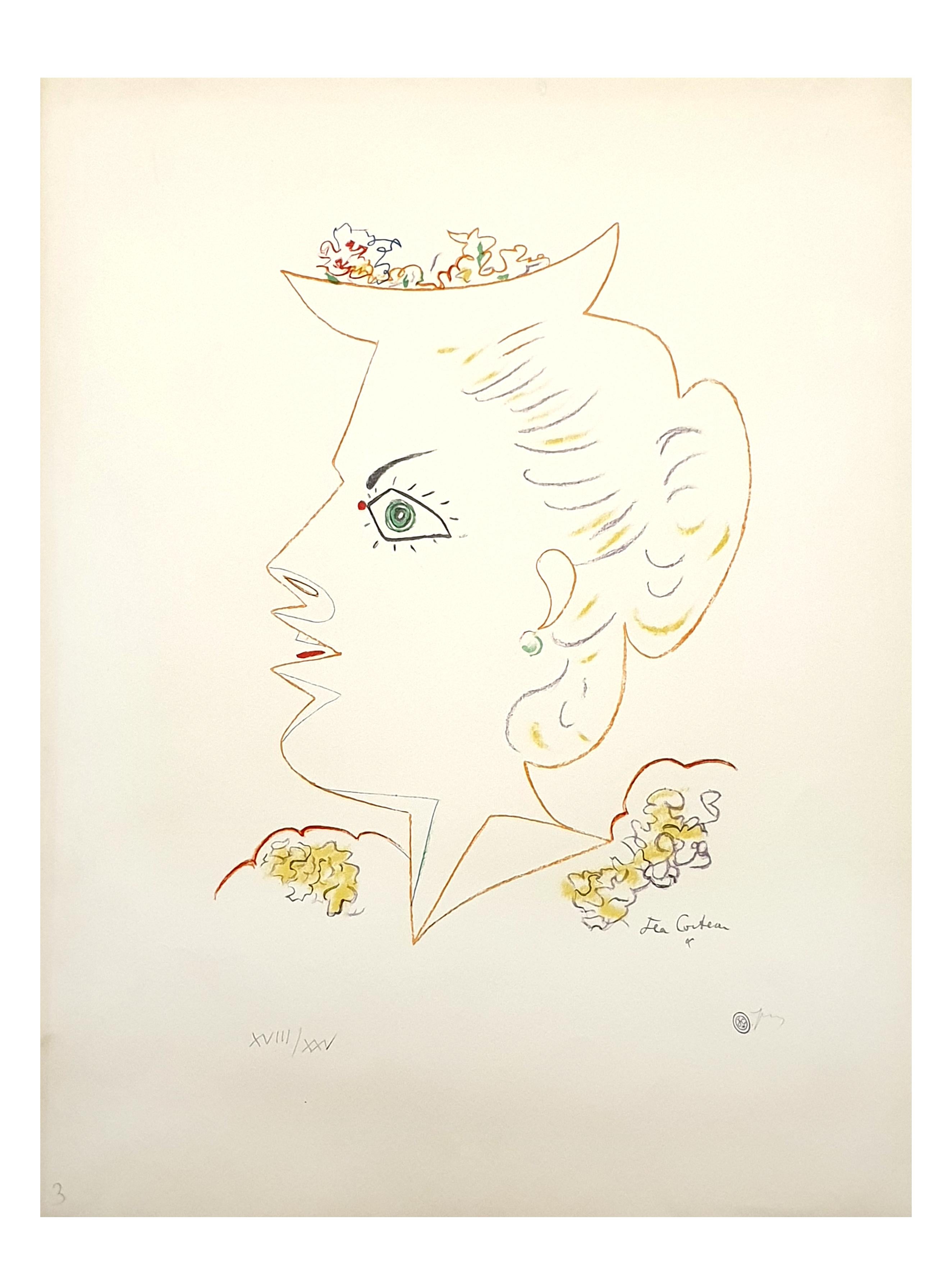 Jean Cocteau - Lady with Flowered Hat - Original Lithograph
1956
Stampsigned lower right
Signed in the plate
Numbered in pencil
Edition : /XXV
Dimensions: 65 x 50 cm
Provenance : Succession Dermit, Cocteau's heir

Jean Cocteau

Writer, artist and