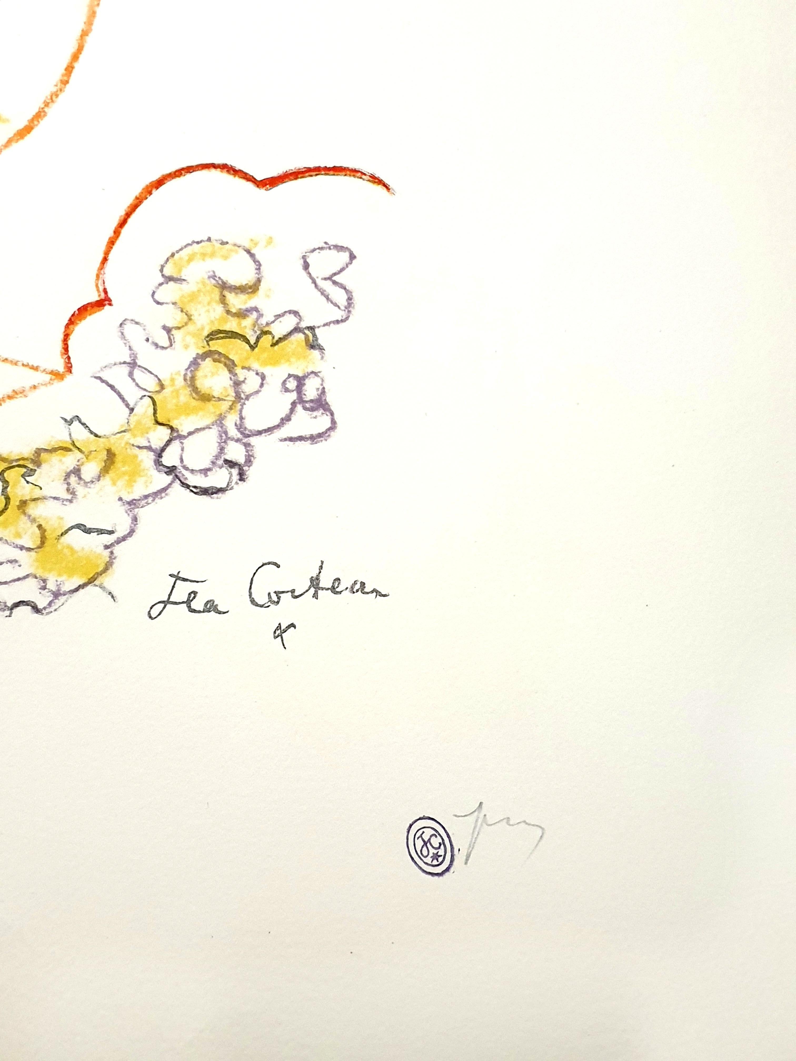 Jean Cocteau - Lady with Flowered Hat - Original Lithograph 4