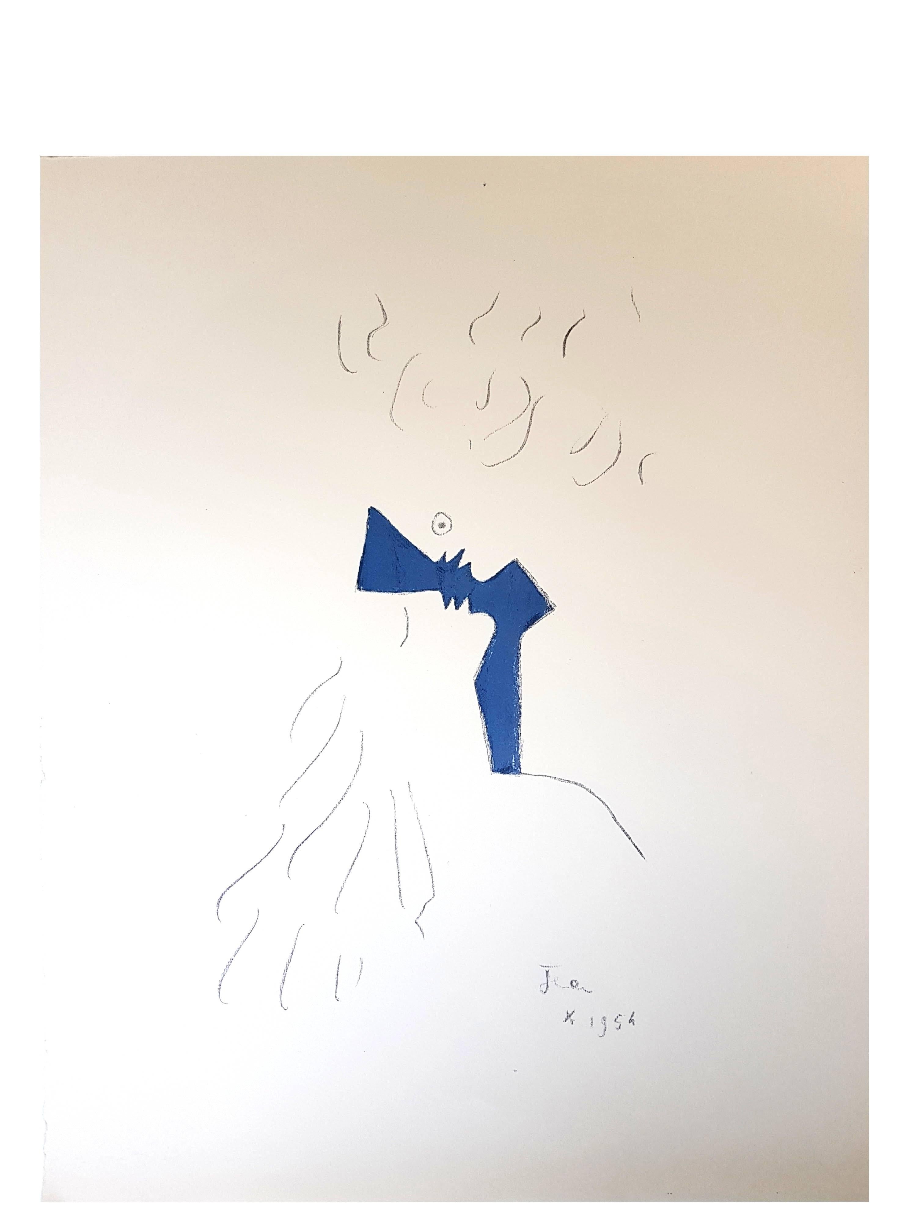 Jean Cocteau - Sous le manteau de feu - Les amants - Lithographie originale
Signé 