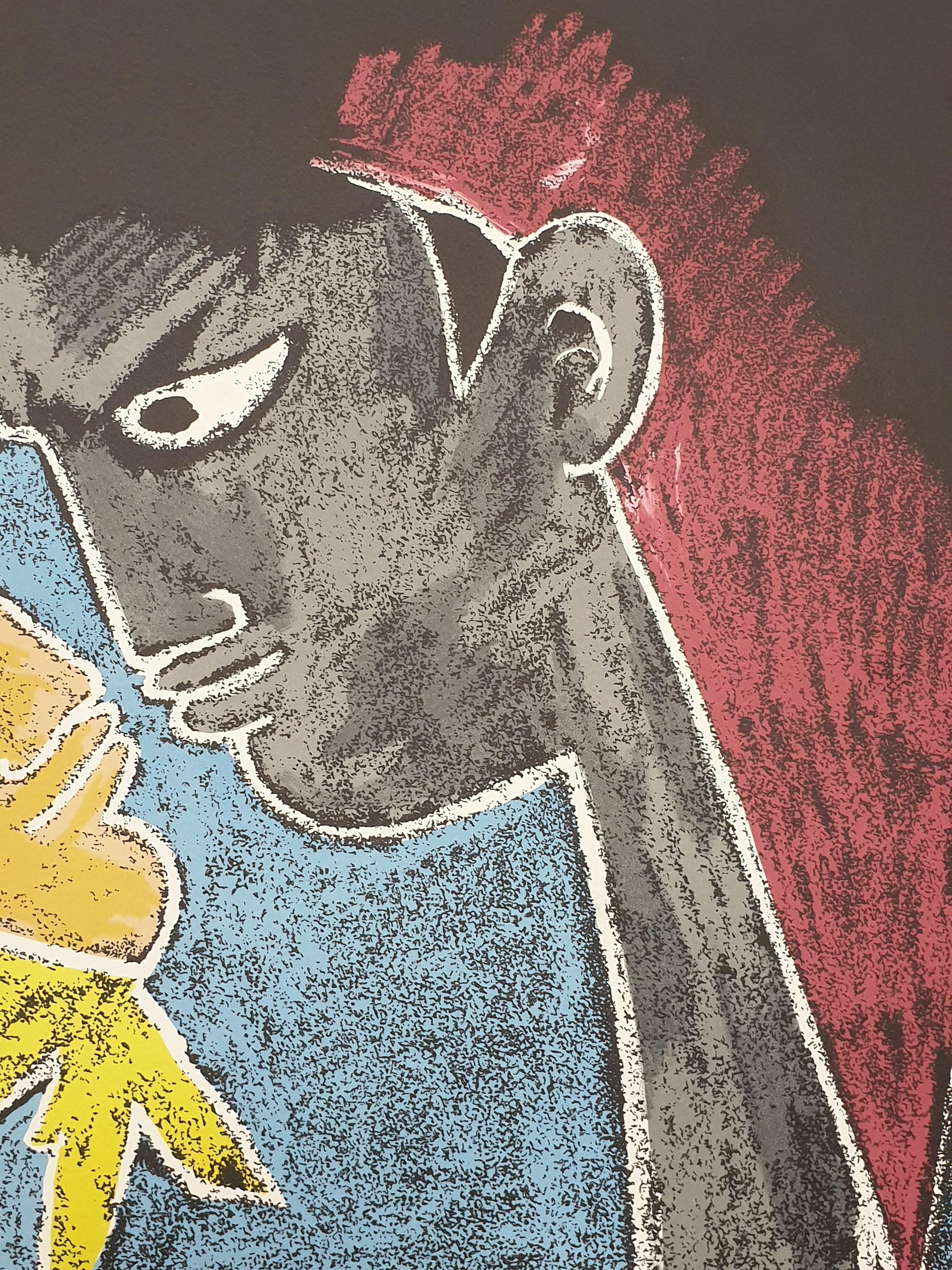 Jean Cocteau - Lovers - Lithographie originale 1