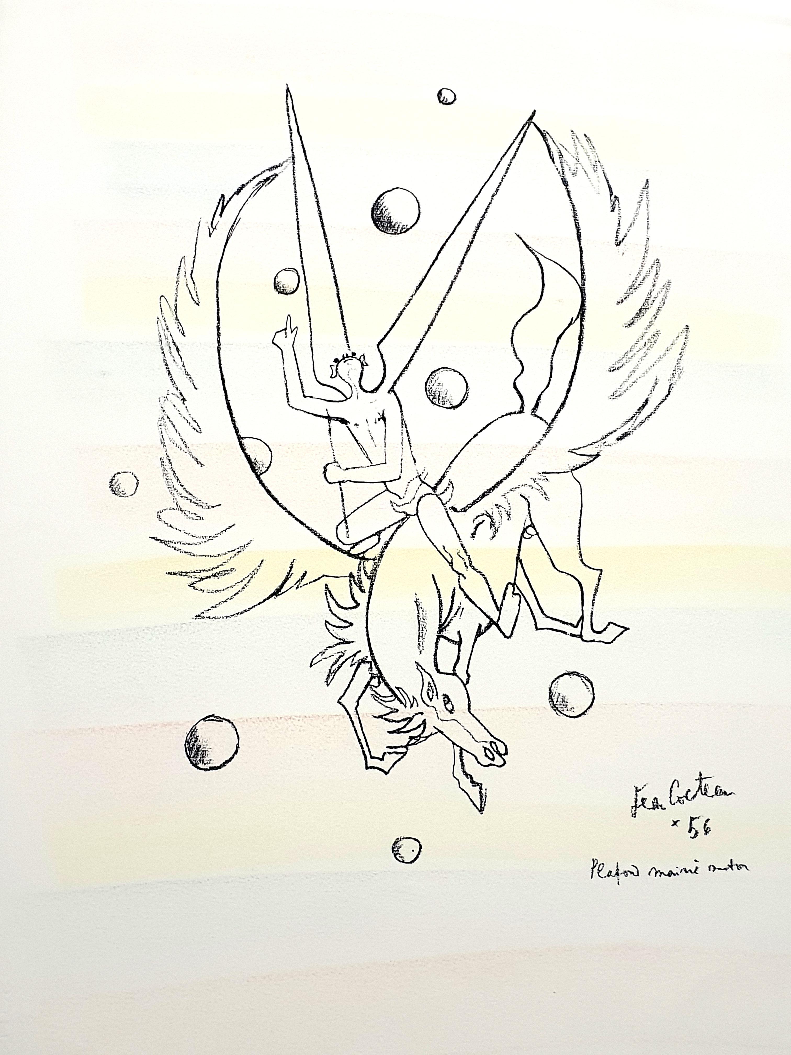 Jean Cocteau - Pegasus - Original Handcolored Lithograph 9