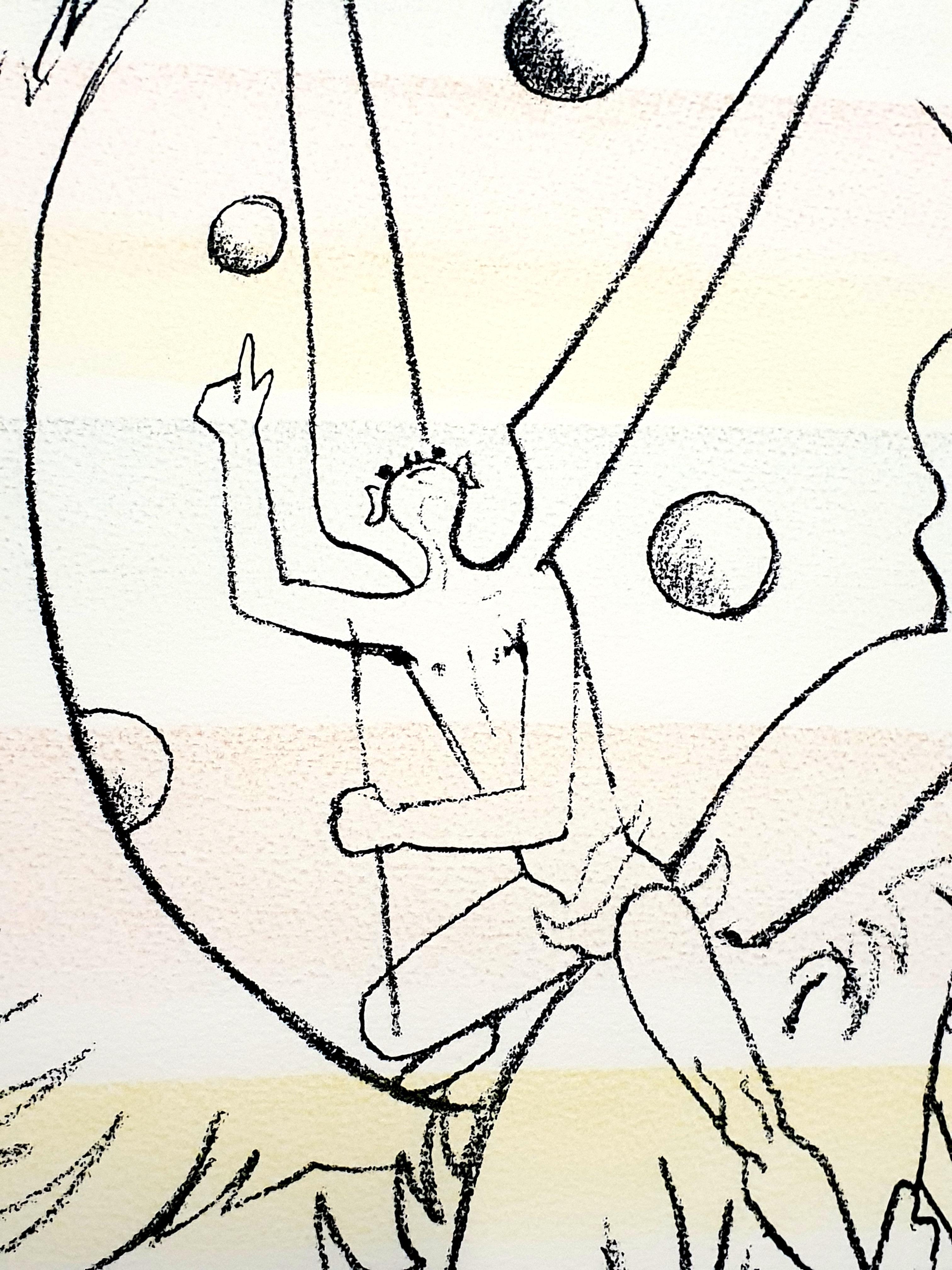 Jean Cocteau - Pegasus - Original Handcolored Lithograph 5
