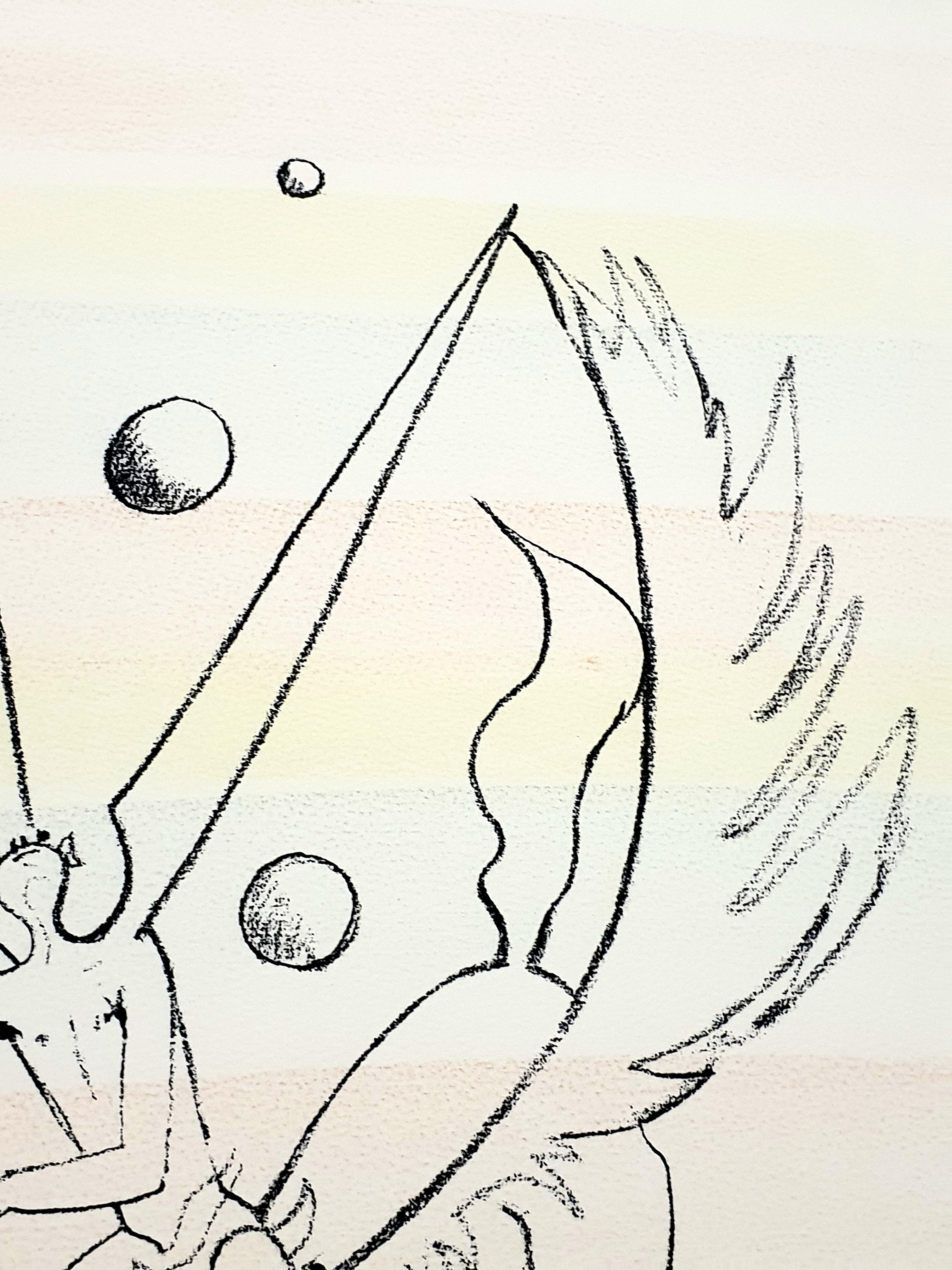 Jean Cocteau - Pegasus - Original Handcolored Lithograph 7