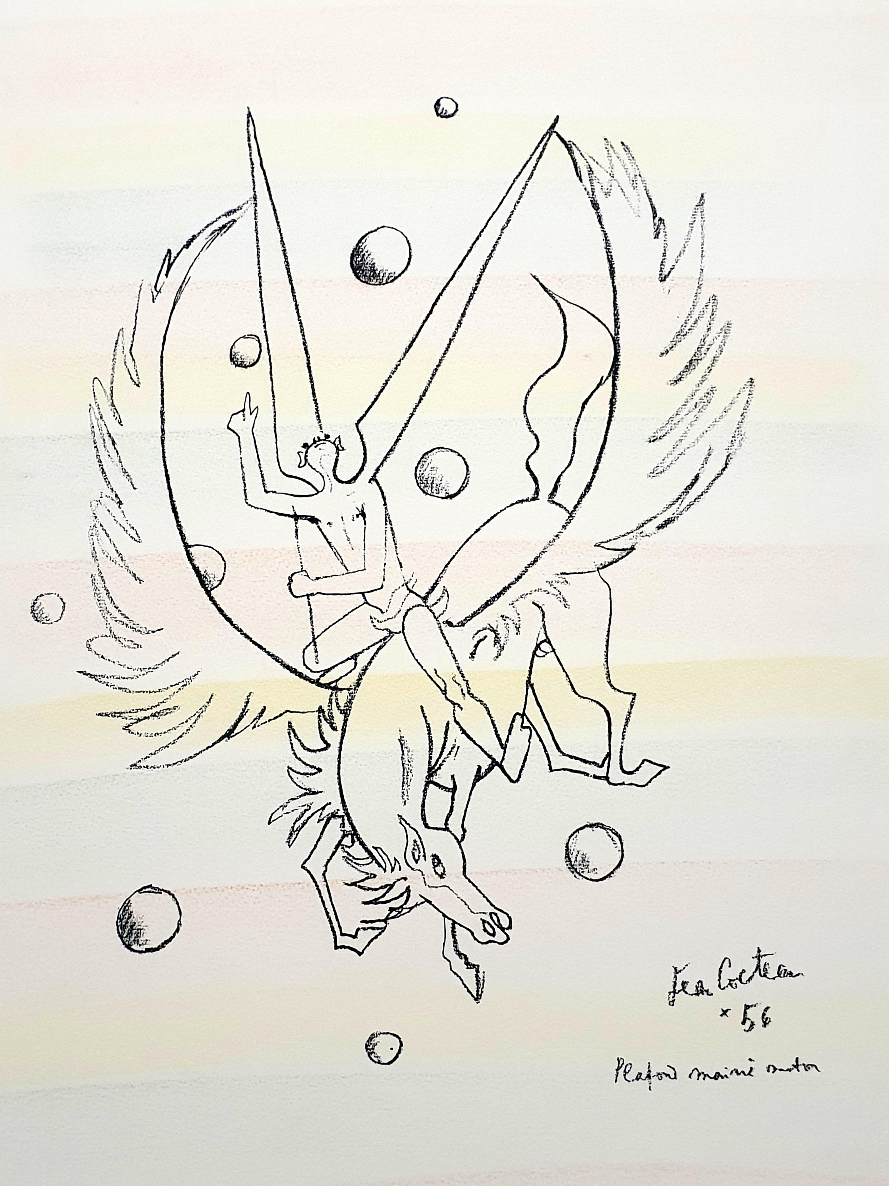 Jean Cocteau - Pegasus - Original Handcolored Lithograph
1956
Stampsigned lower right
Signed and dated in the plate
Numbered in pencil
Handcolored with pastel
Edition : /200
Dimensions: 65 x 50 cm
Provenance : Succession Dermit, Cocteau's heir