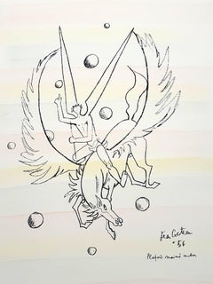 Jean Cocteau - Pegasus - Original Handcolored Lithograph