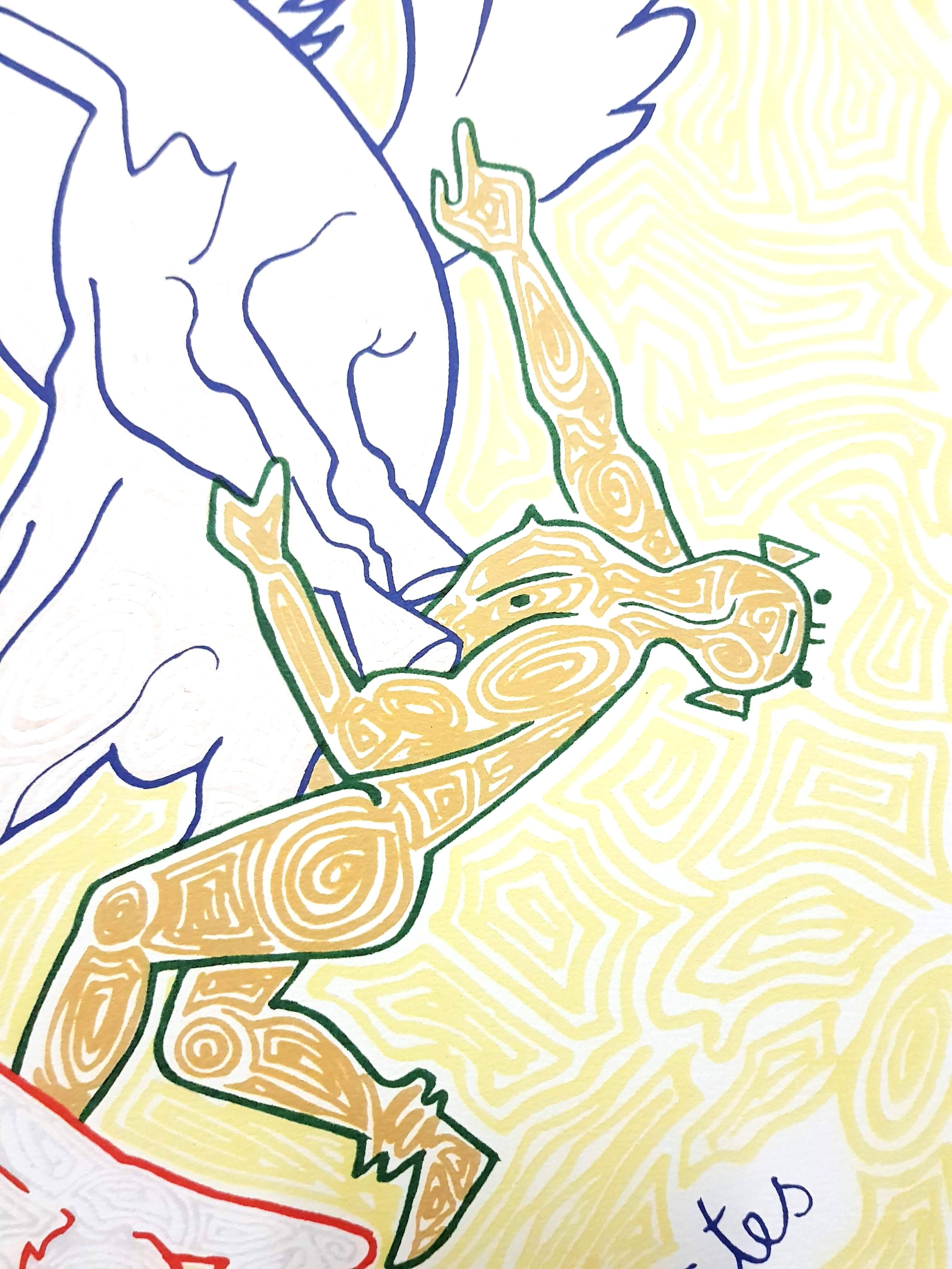 Jean Cocteau - Poets - Original Lithograph For Sale 3