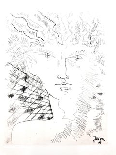 Jean Cocteau - Portrait - gravure originale