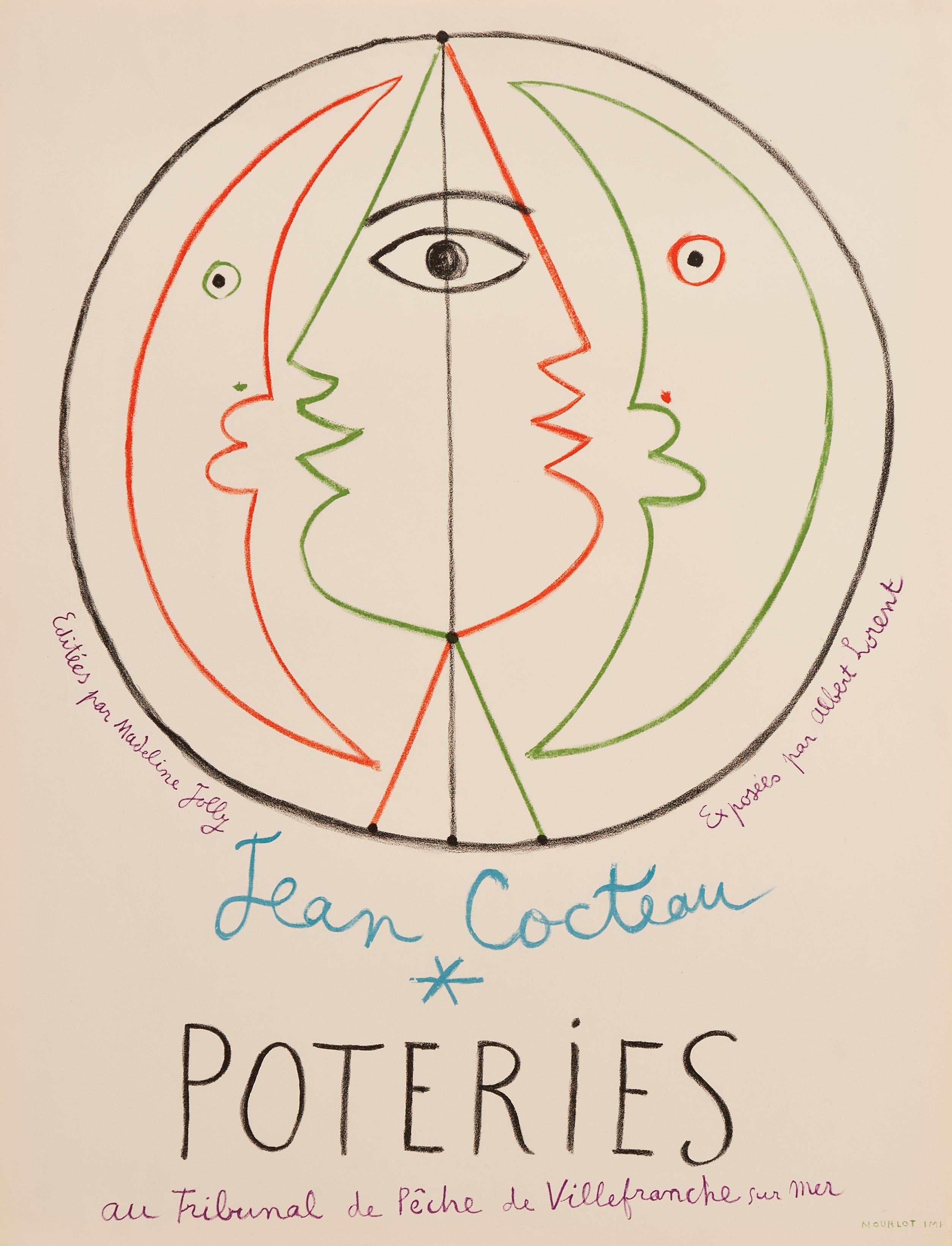 Classic Poster Paper - Perfect Condition A+

This original vintage poster was designed by Jean Cocteau for a Pottery exhibition at the Tribunal de Peche de Villefranche-sur-Mer, France. During his career, Cocteau made more than three hundred ceramic