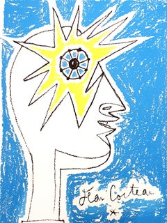 Jean Cocteau - Profil - Lithographie originale