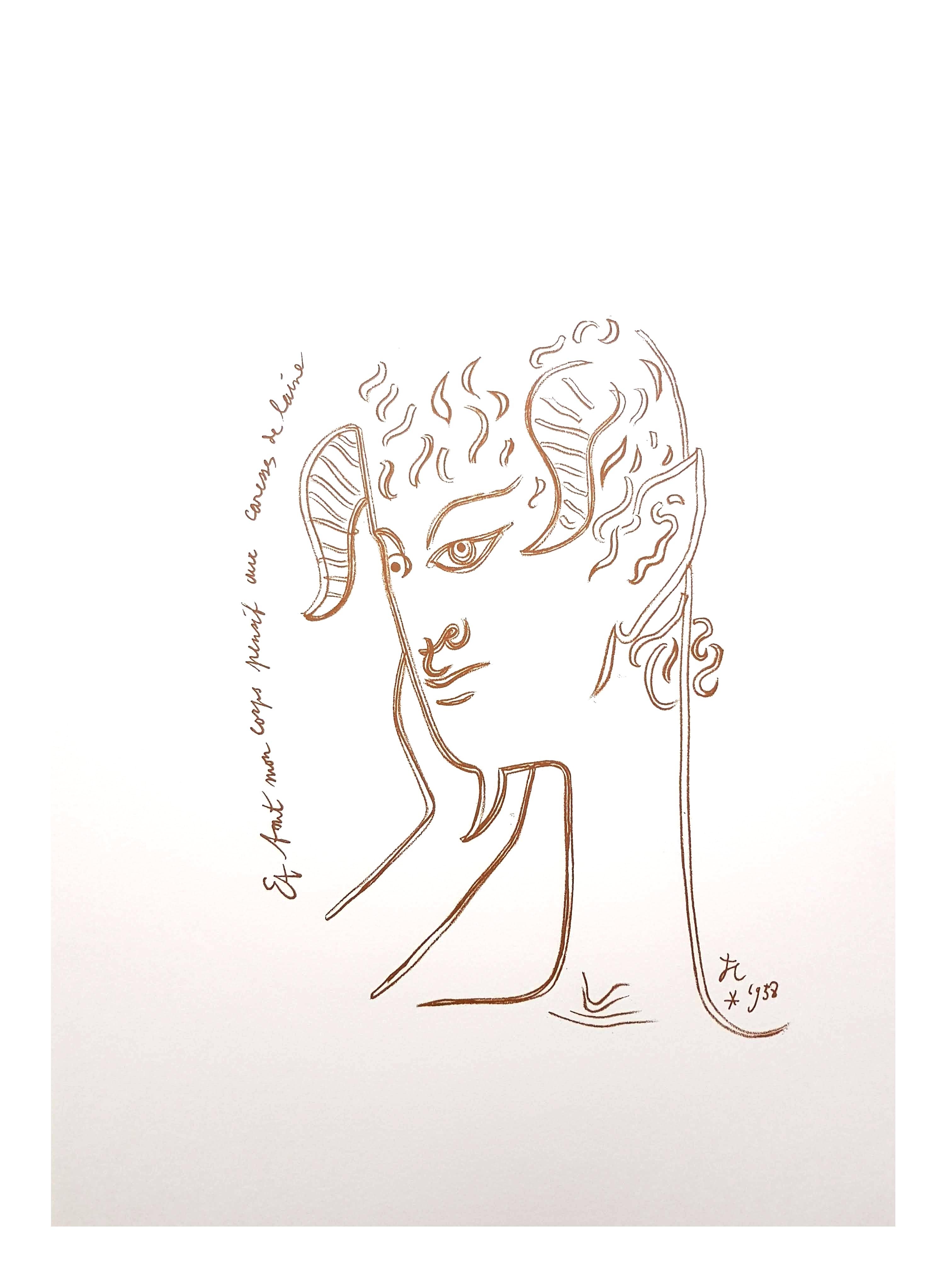 Jean Cocteau - Reflections - Original Lithograph For Sale 5