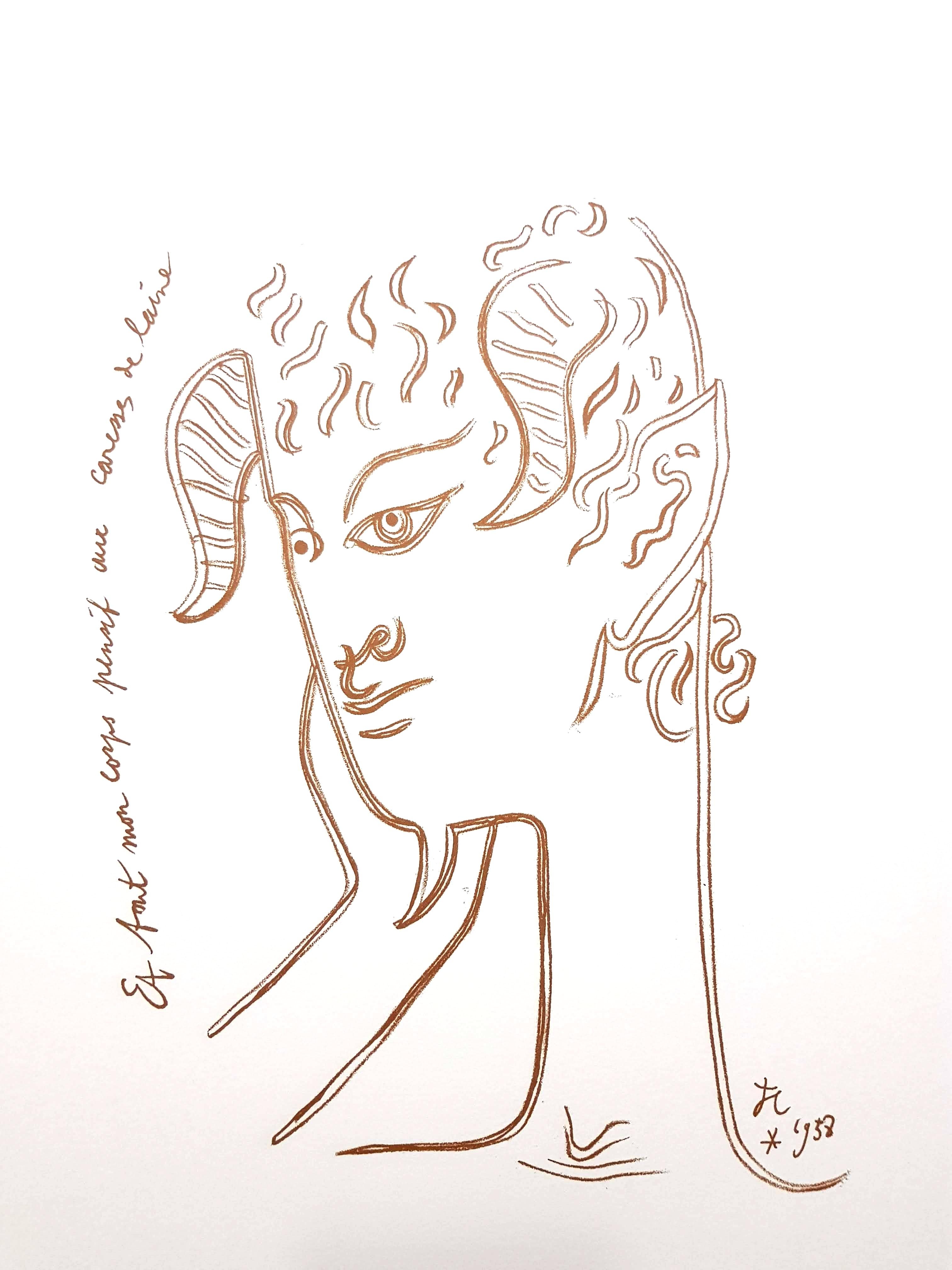 Original Lithograph by Jean Cocteau
Title: Reflections
Signed in the plate
Dimensions: 32 x 25.5 cm
Edition: 200
1959
Publisher: Bibliophiles Du Palais
Unnumbered as issued