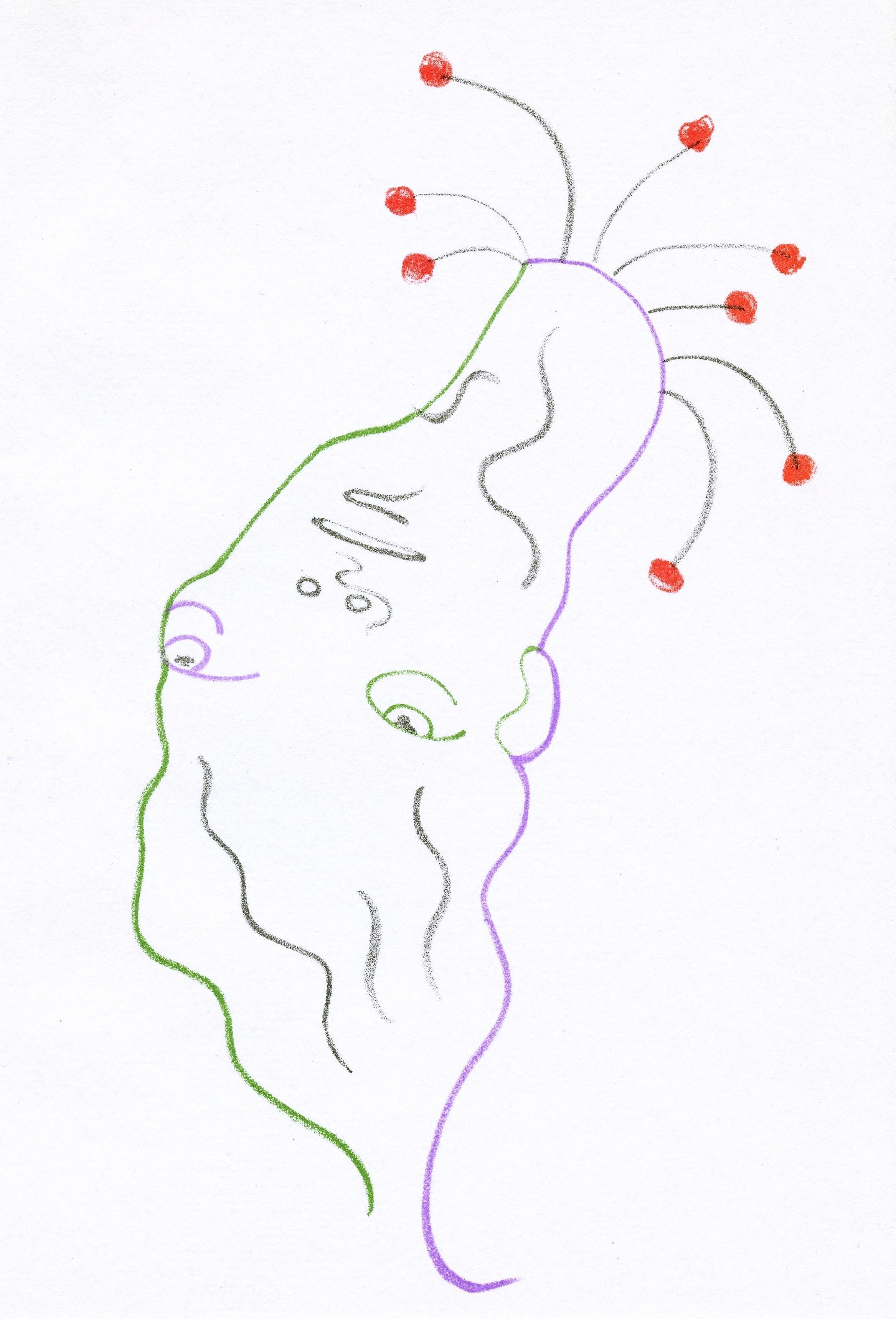 This exquisite lithograph by Jean Cocteau (1889–1963), titled Scene X, Orphee (Scene X, Orpheus), originates from the 1957 album Jean Cocteau de l'Academie francaise, Theatre, Edition ornee par l'auteur de dessins in texte et de quarante