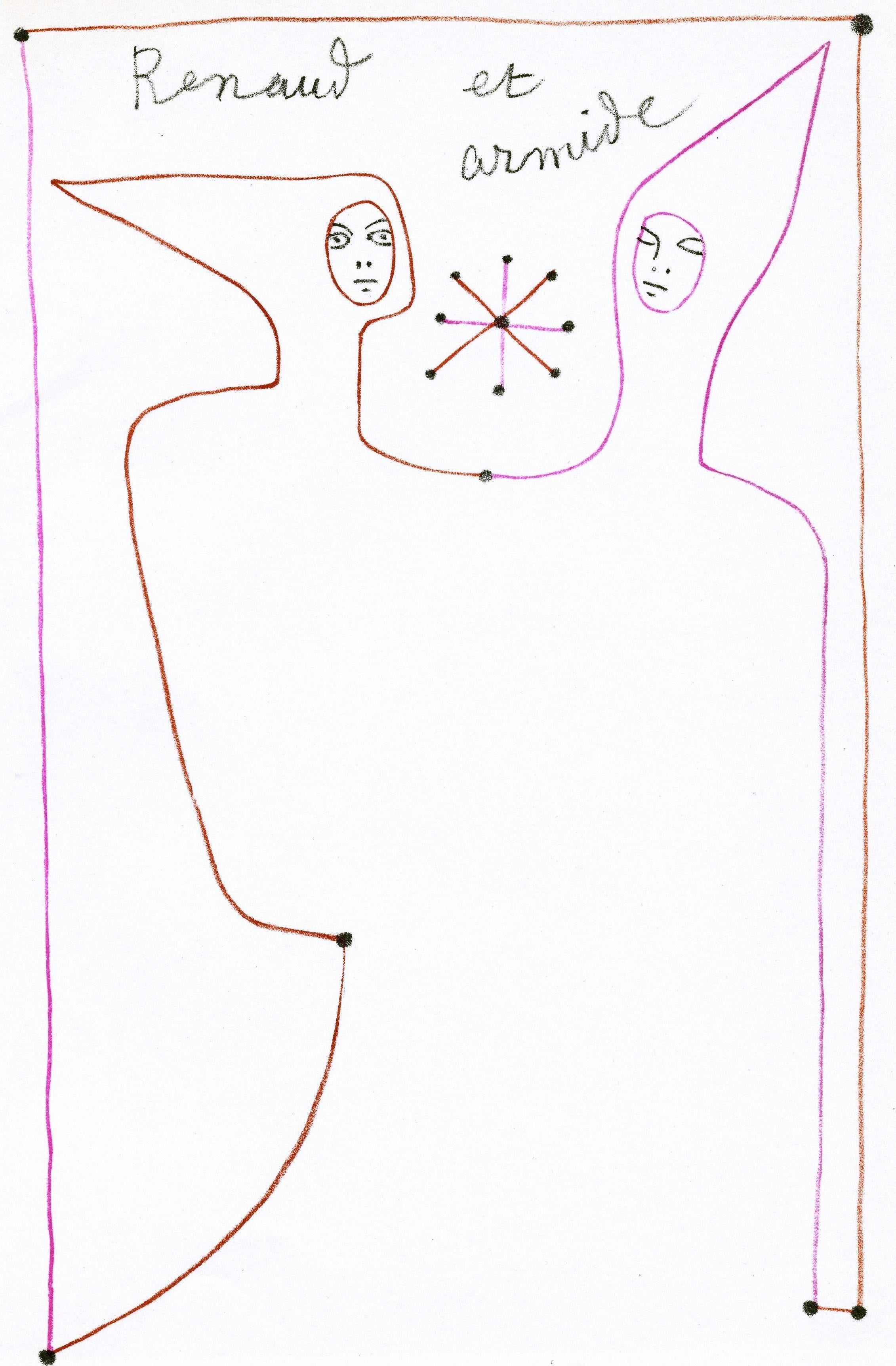 Jean Cocteau, Scene XXVI, Renaud and Armide, from Theatre, 1957