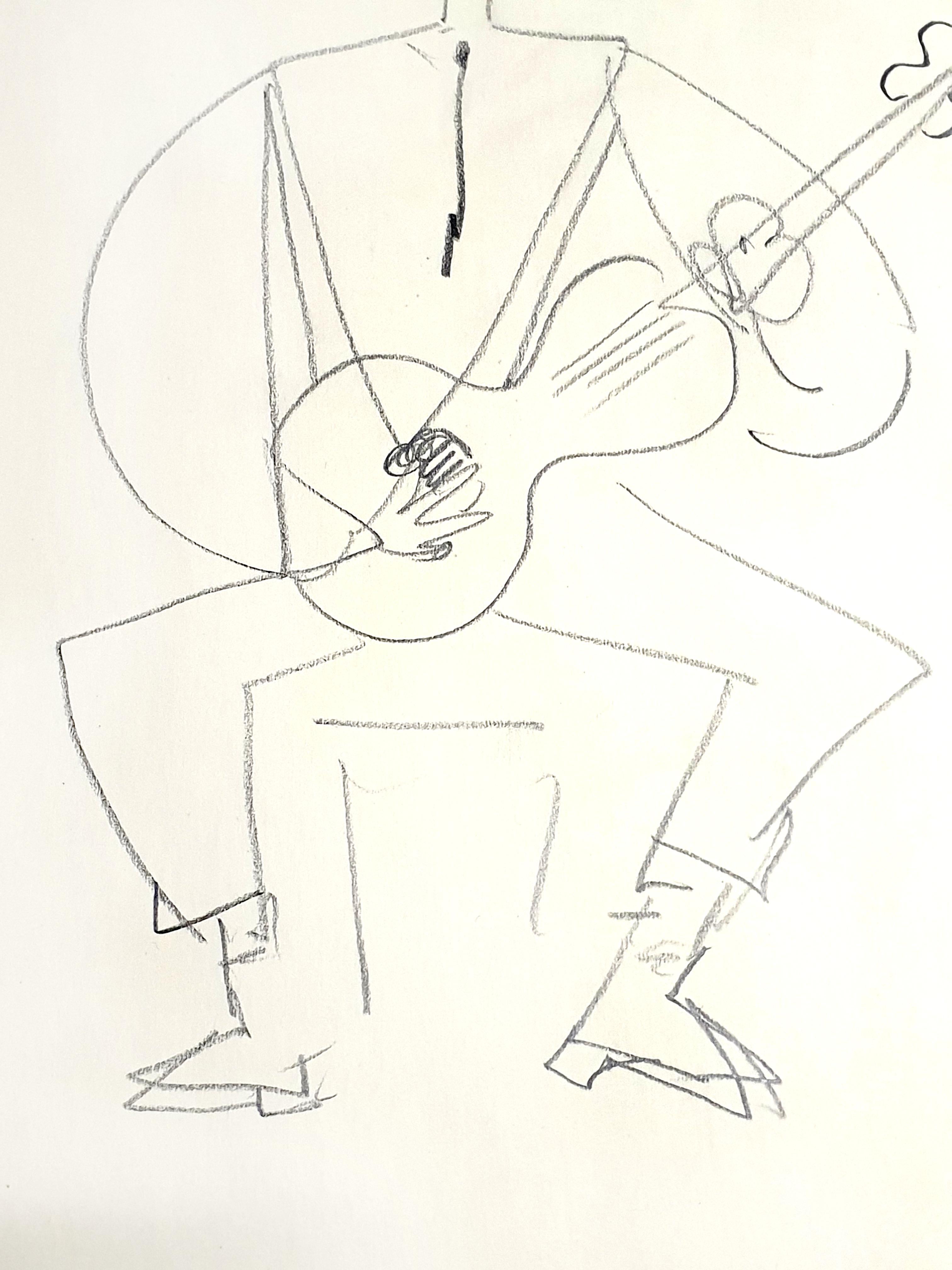 Jean Cocteau - Spanish Guitarist - Original Signed Drawing
Circa 1930
Pencil on paper
47 x 33 cm
Provenance : Succession Dermit