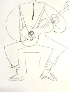 Jean Cocteau - Spanish Guitarist - Original Drawing