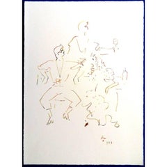 Jean Cocteau (d'après)  Party espagnole - Lithographie