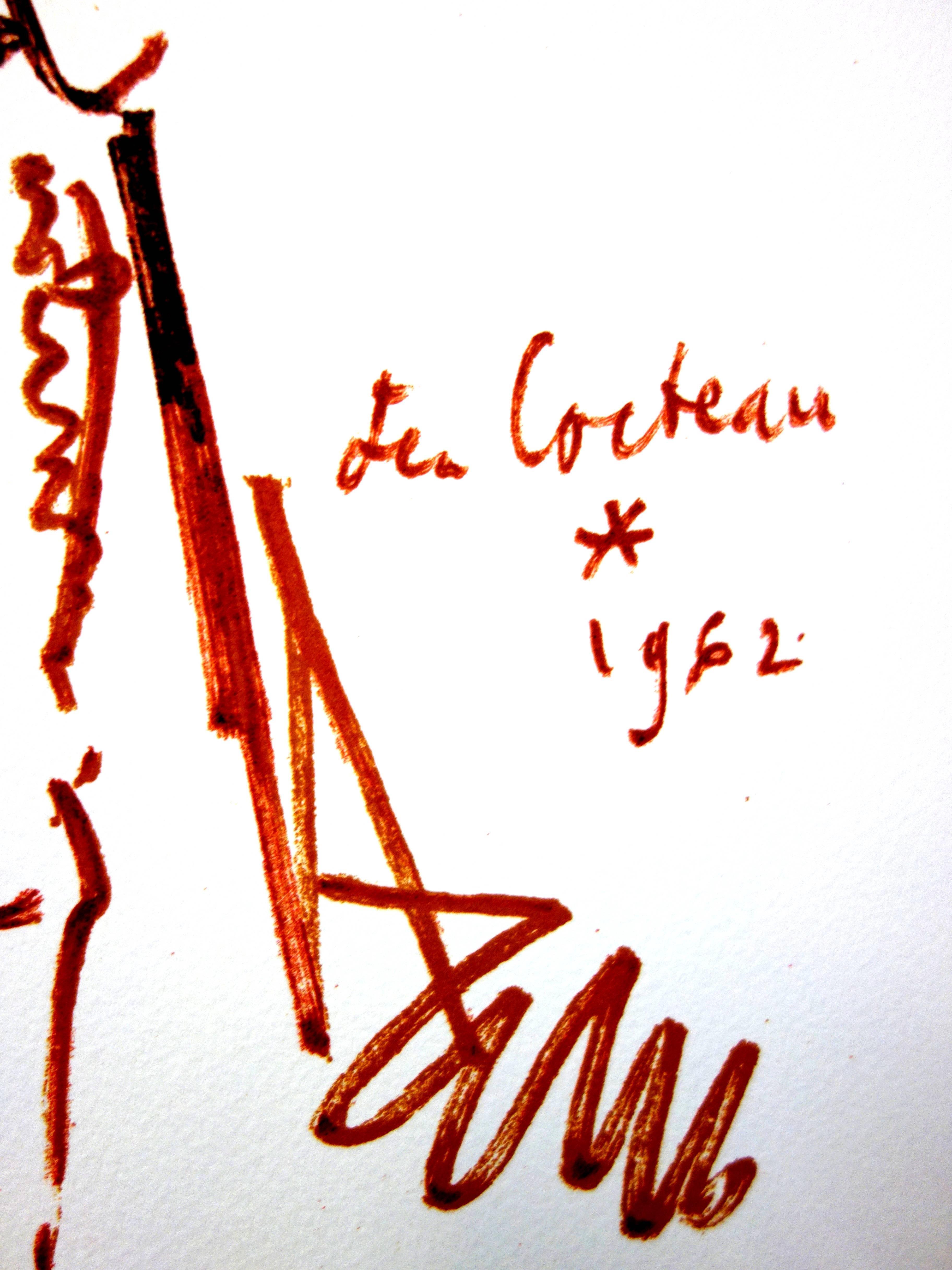 Jean Cocteau - Strength - Original Lithographie im Angebot 1
