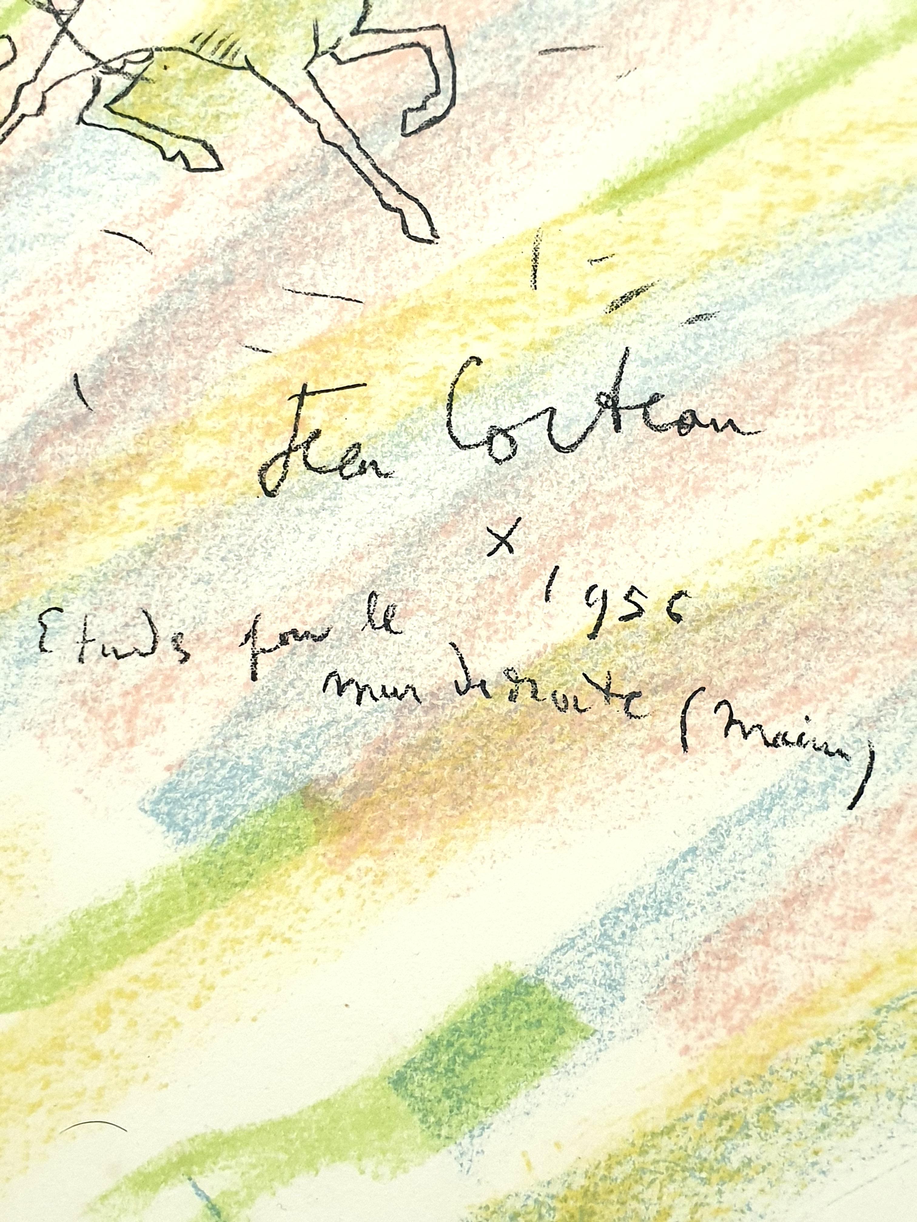 Jean Cocteau – Studie für die Wand – Original handsignierte Lithographie im Angebot 5