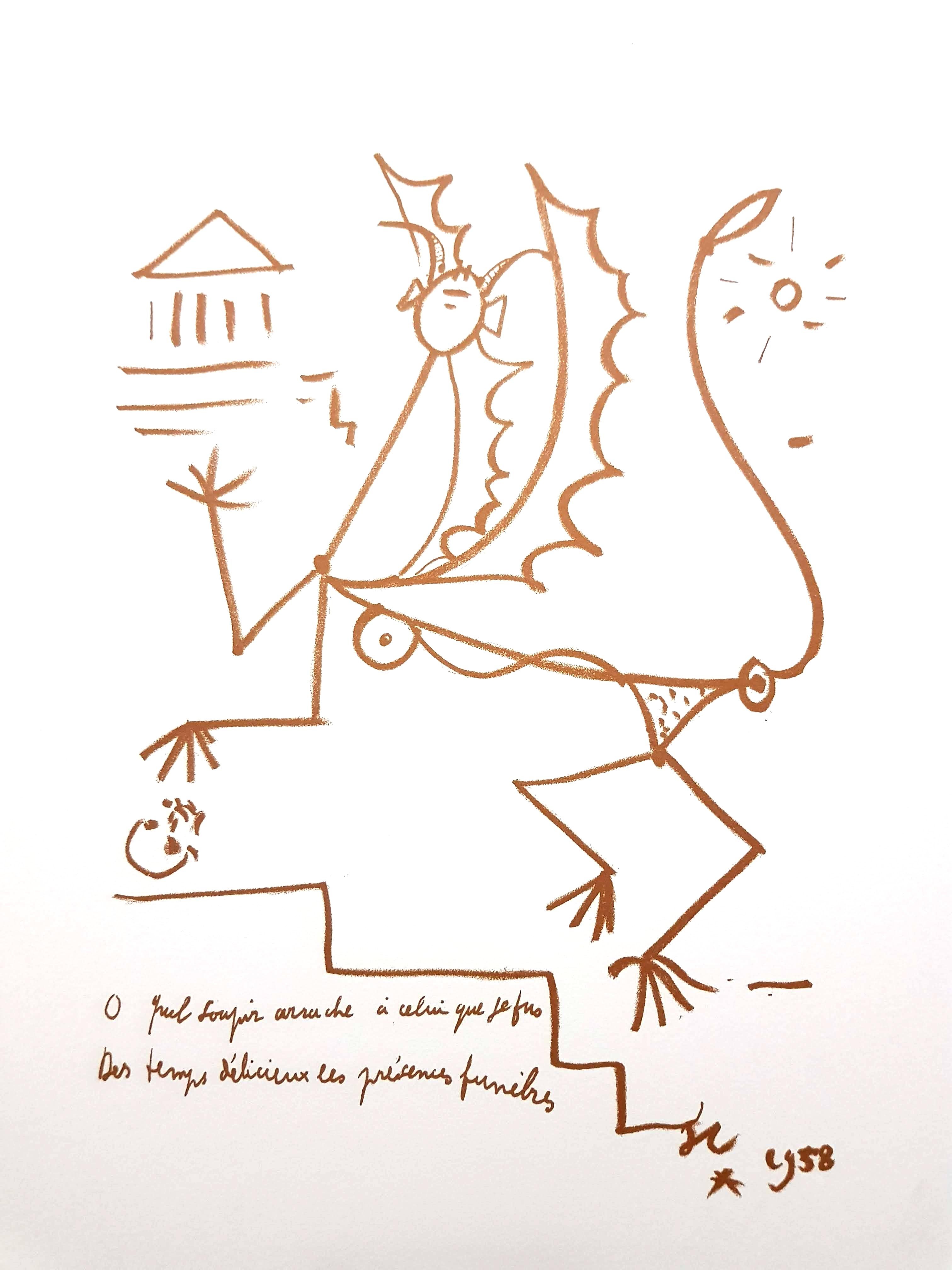 Original-Lithographie von Jean Cocteau
Titel: Surrealistische Kreatur
In der Platte signiert
Abmessungen: 32 x 25,5 cm
Auflage: 200
1959
Verlag: Bibliophiles Du Palais
Unnummeriert wie ausgegeben