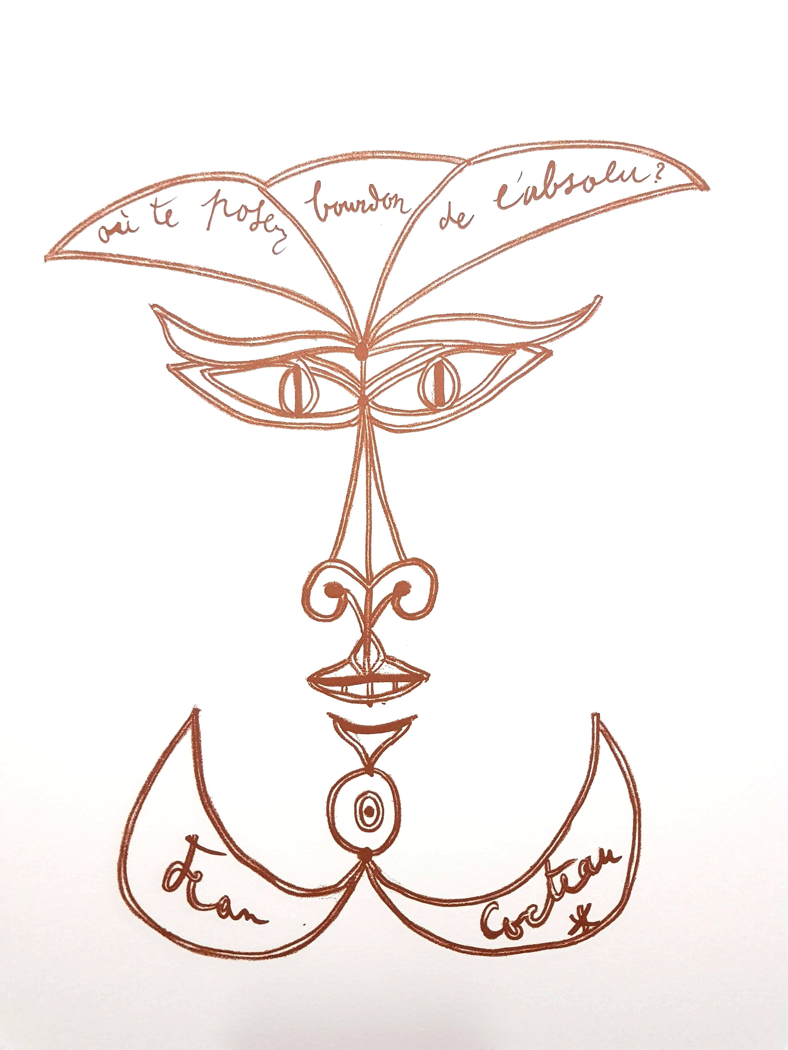 Jean Cocteau - Surrealist Smile - Original Lithograph