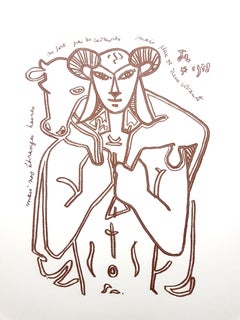 Jean Cocteau - Jean Cocteau - The Savior - Original Lithograph Jean Cocteau - The Savior - Original Lithograph