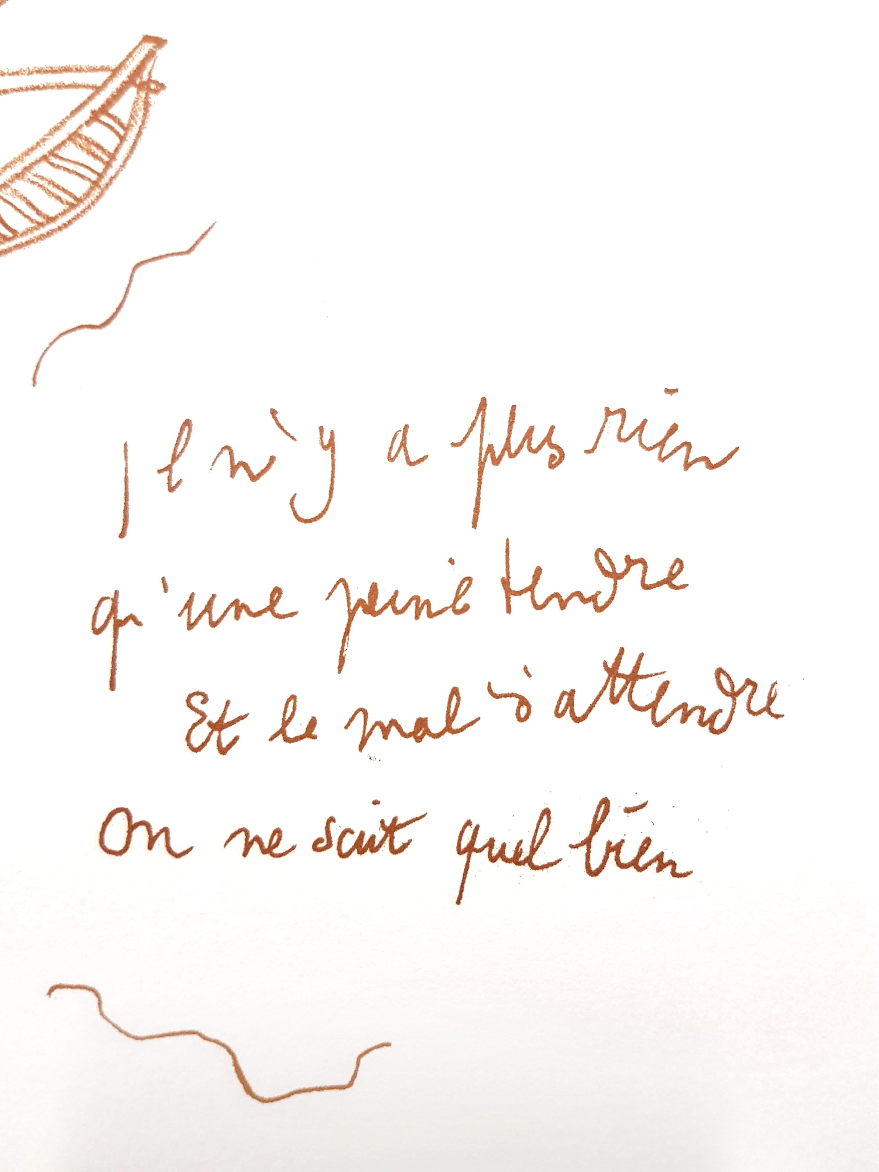 Jean Cocteau - La voix - Lithographie originale en vente 2