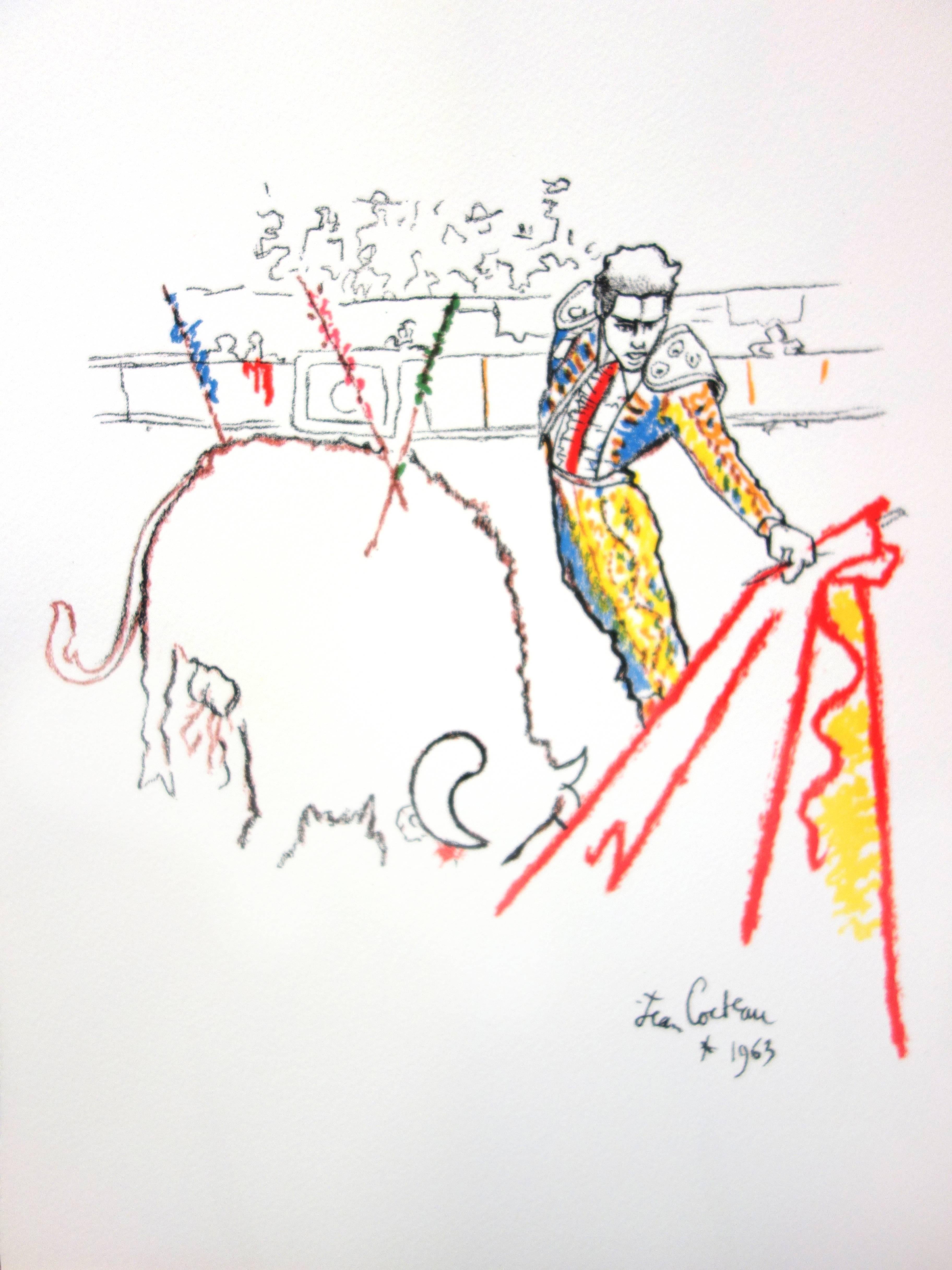 Original Lithograph by Jean Cocteau
Title: Taureaux
Signed in the plate
Dimensions: 40 x 30 cm
Edition: 200
Luxury print edition from the portfolio of Trinckvel
1965
From the last portfolio Cocteau worked on, finished shortly before he died.