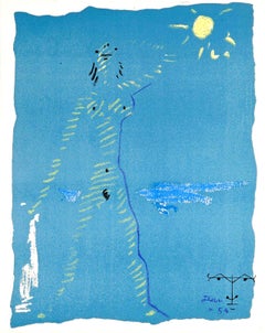 Jean Cocteau - Bajo el abrigo de fuego - Litografía original