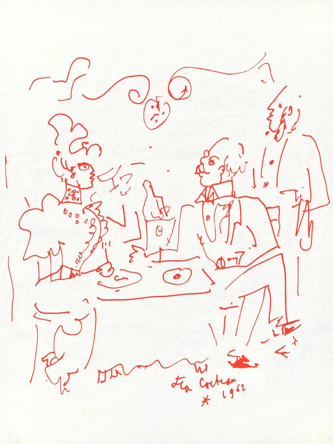 Jean Cocteau, Ohne Titel, aus Rezepte für einen Freund, 1964