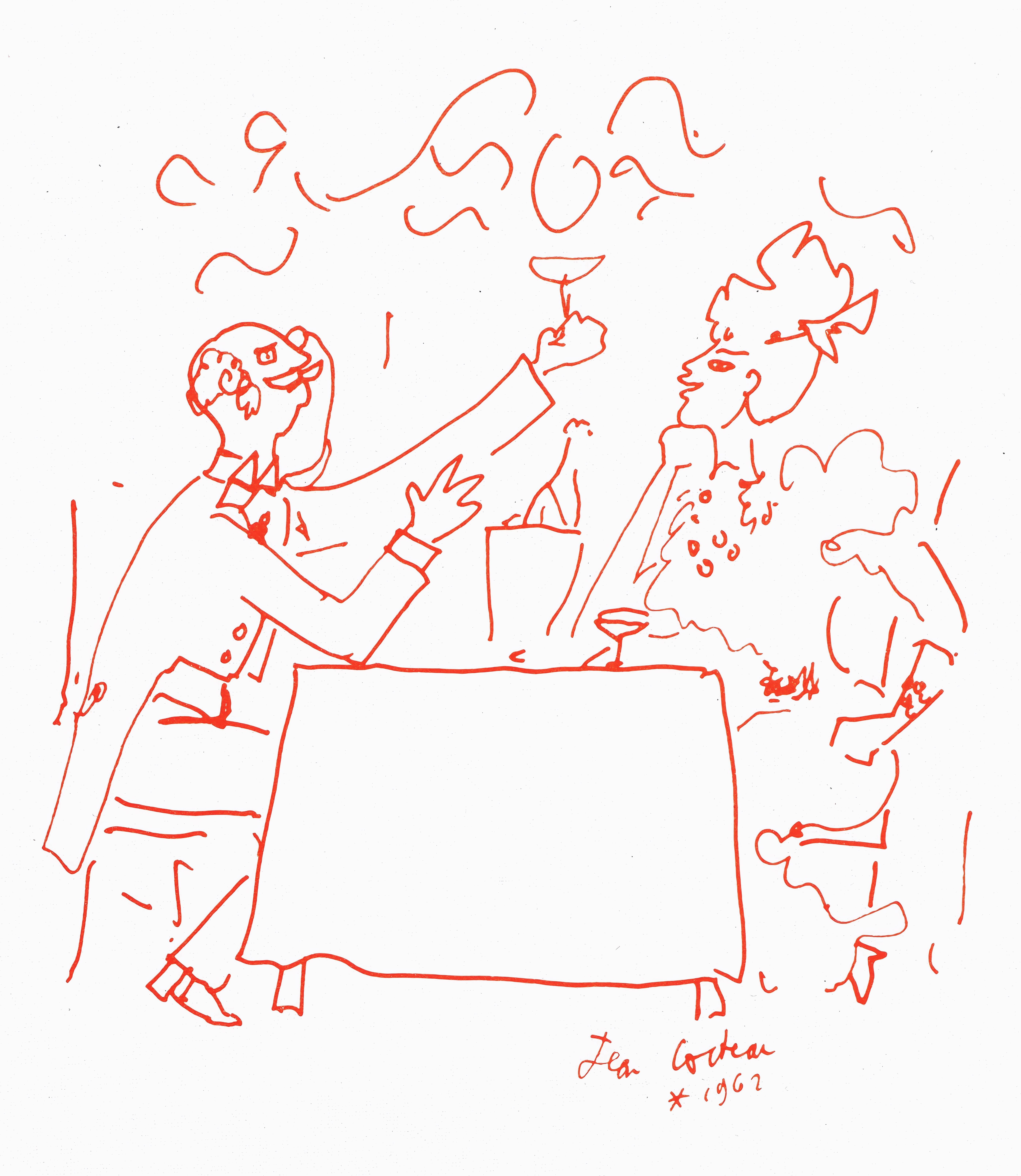 Jean Cocteau, Ohne Titel, aus Rezepte für einen Freund, 1964