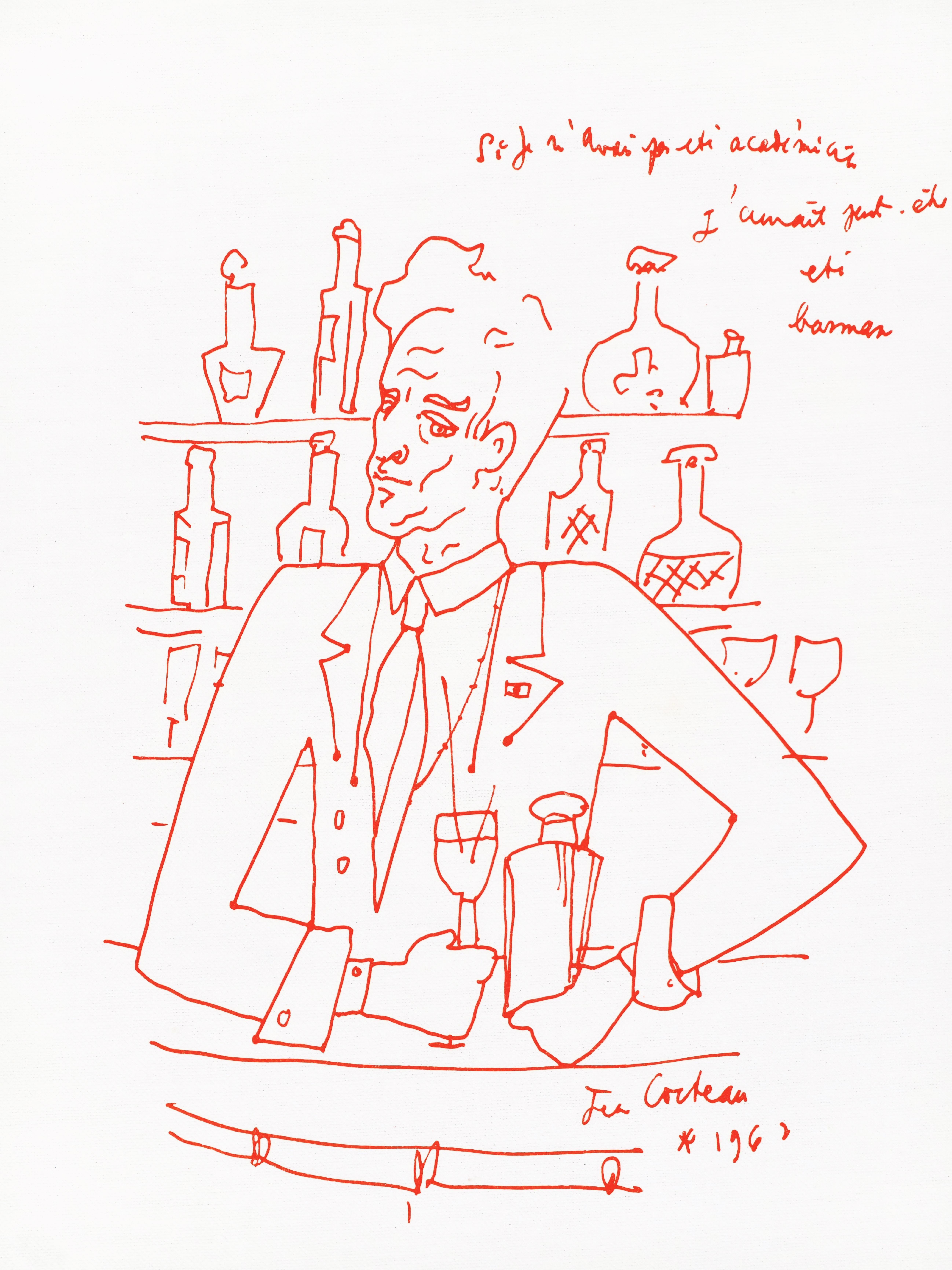 Jean Cocteau, Sans titre, extrait de Recettes pour un ami, 1964
