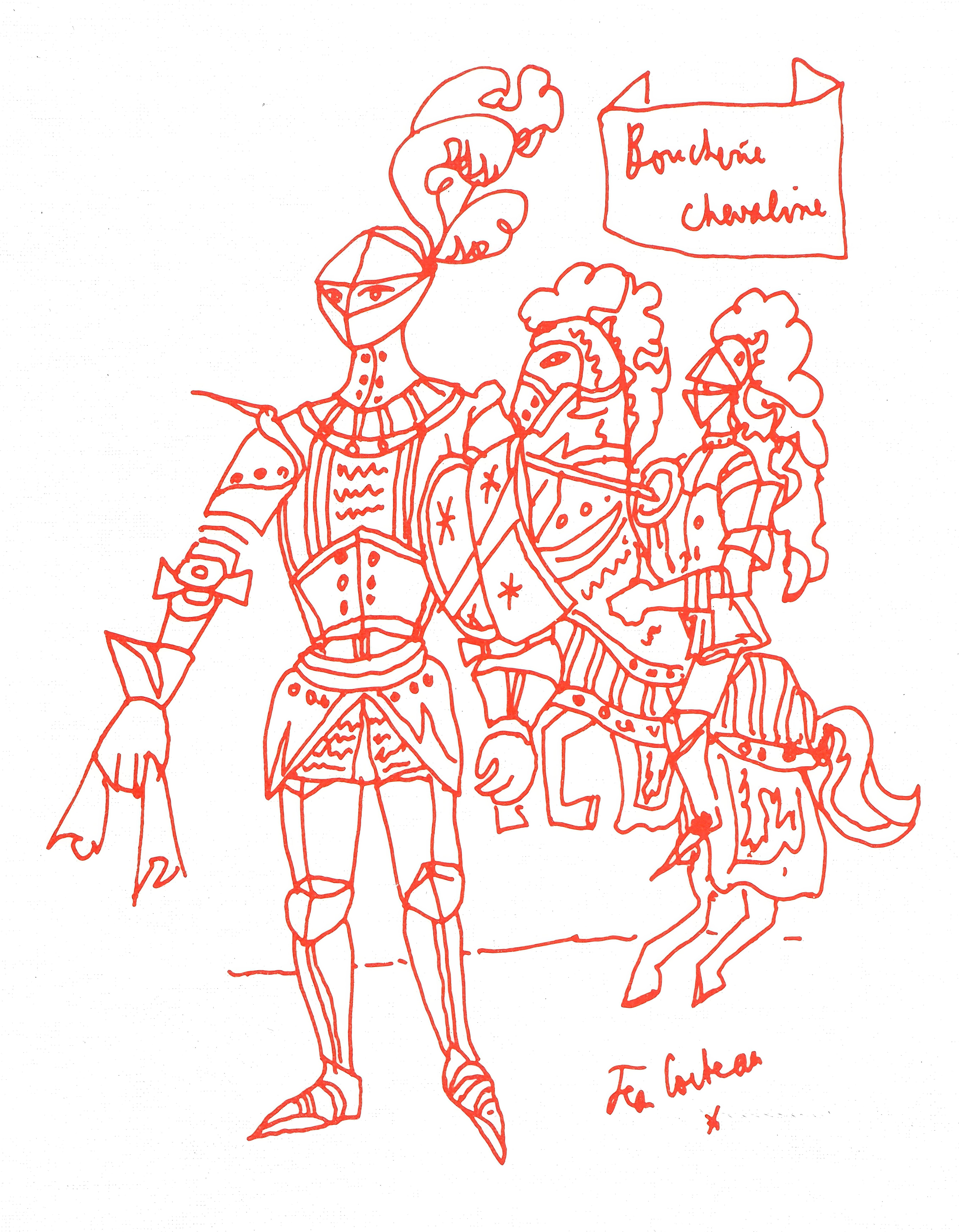 This exquisite lithograph by Jean Cocteau (1889–1963), titled Sans titre (Untitled), originates from the 1964 album Recettes pour un ami, illustrations de Jean Cocteau (Recipes for a Friend, Illustrations by Jean Cocteau), published and printed by