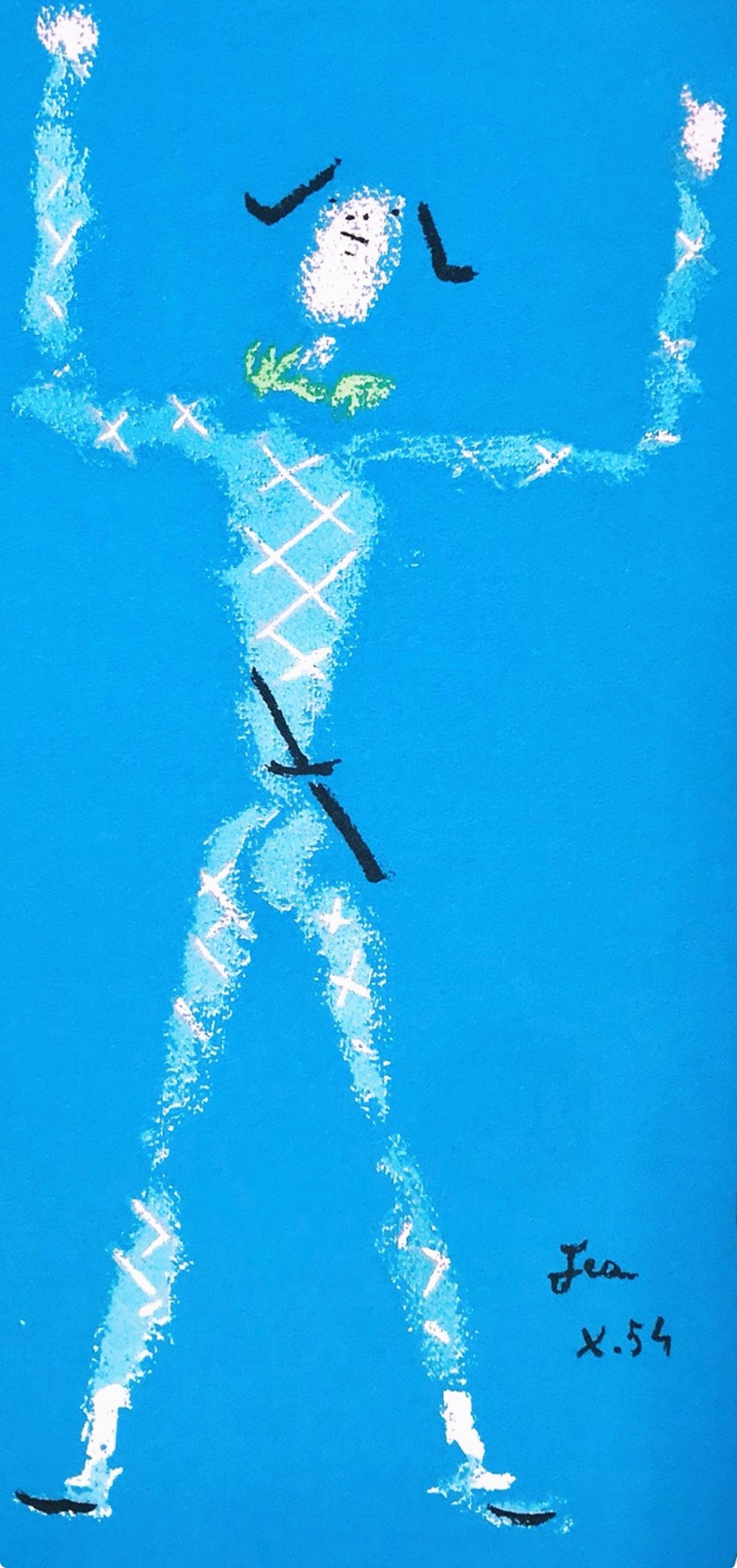 Jean Cocteau, Sans titre, extrait de Sous le manteau du feu, 1955 en vente 1