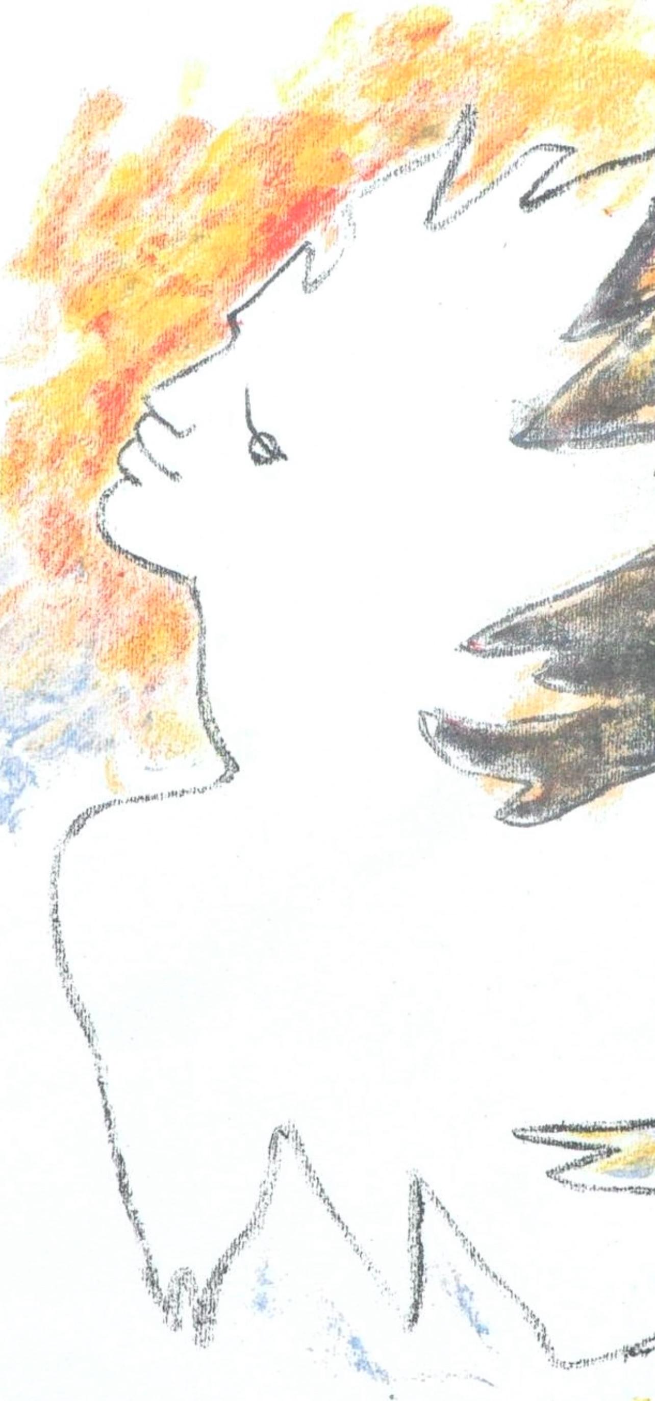 Jean Cocteau, Sans titre, extrait de Sous le manteau du feu, 1955 en vente 1