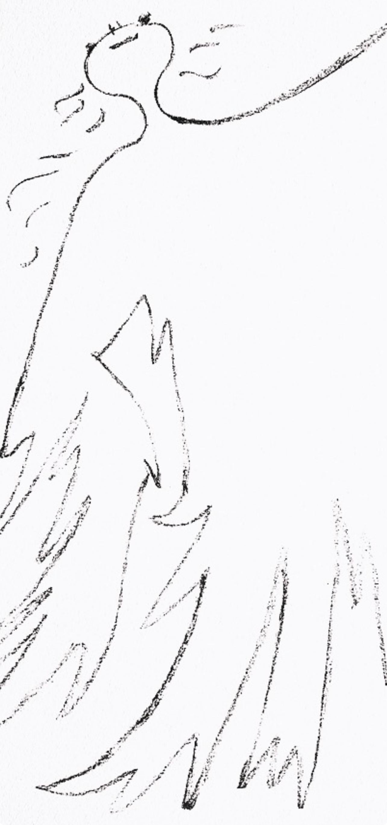 Jean Cocteau, Sans titre, extrait de Sous le manteau du feu, 1955 en vente 1