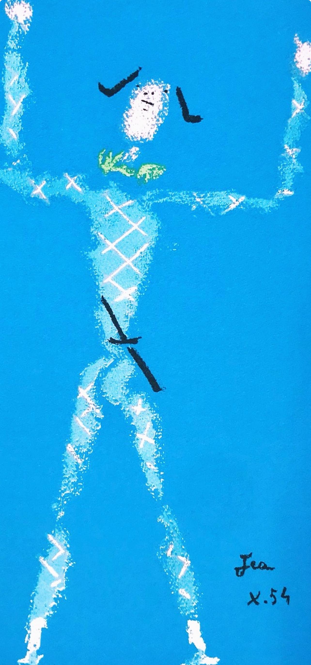 Jean Cocteau, Sans titre, extrait de Sous le manteau du feu, 1955 en vente 2