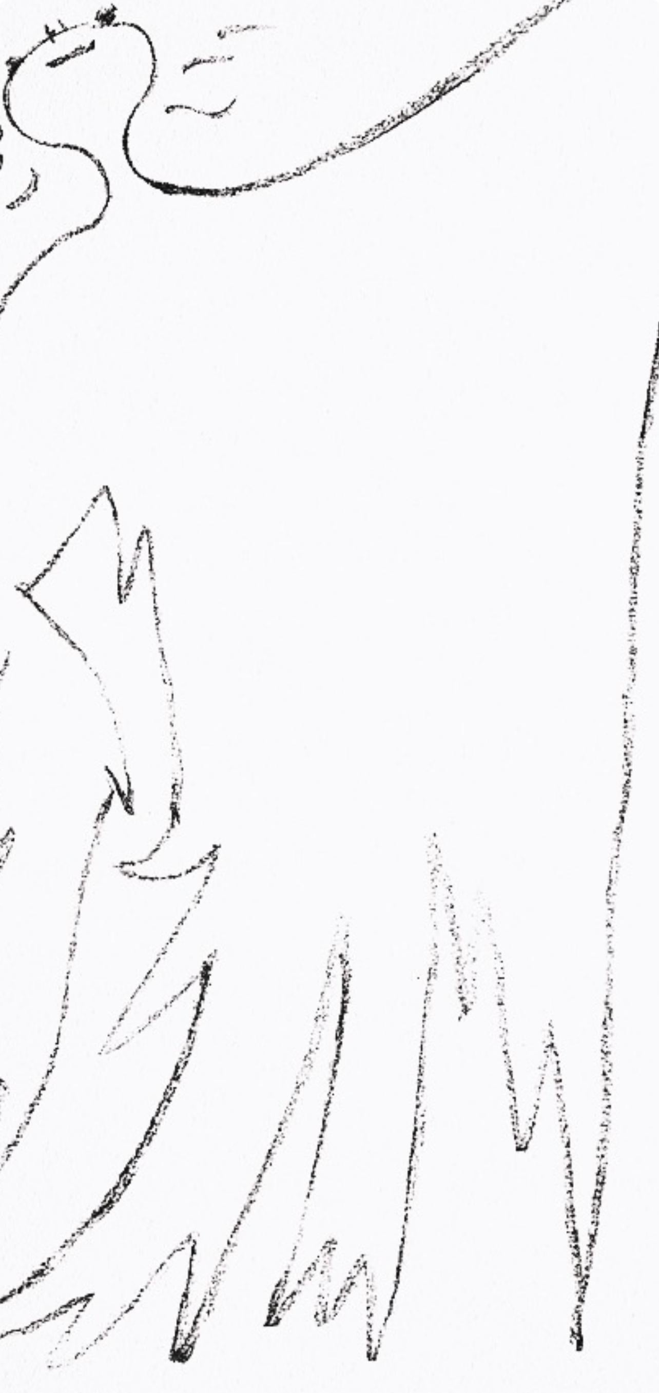 Jean Cocteau, Sans titre, extrait de Sous le manteau du feu, 1955 en vente 2